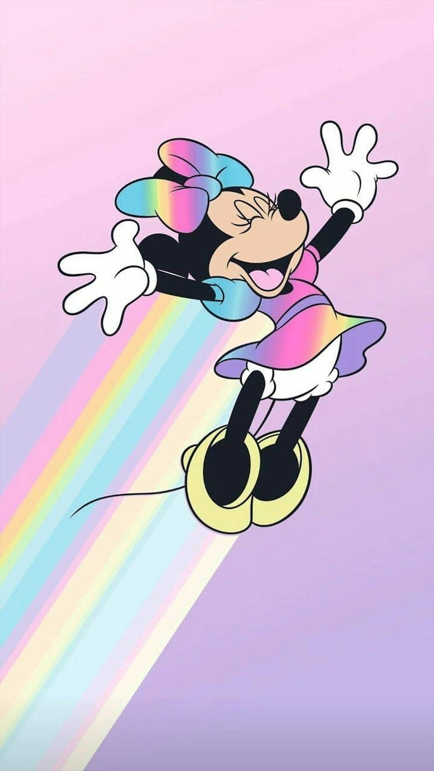Minnie Mouse pastellisateenkaarisarjakuva Taustakuvat