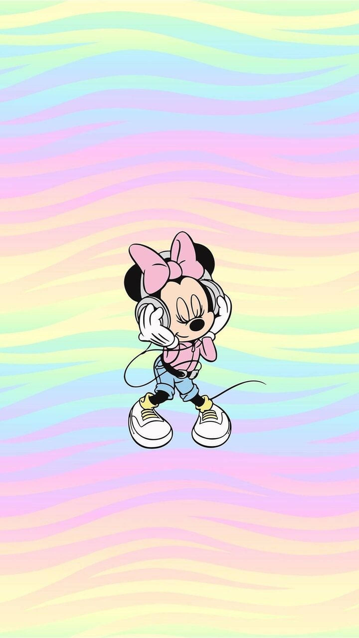 Minnie Mouse pastellisateenkaaritaustalla Taustakuvat