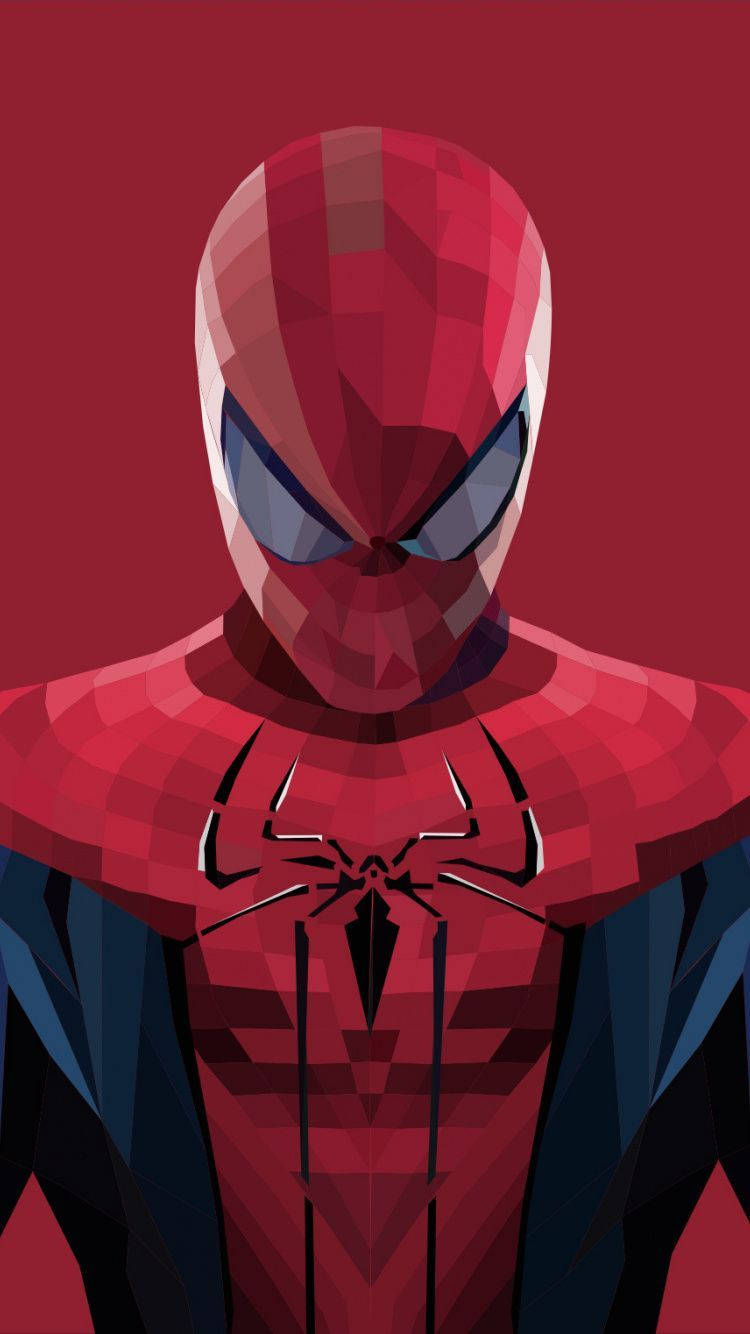 Hämähäkkimies taideteos Marvel-supersankarit monikulmion muodoista.