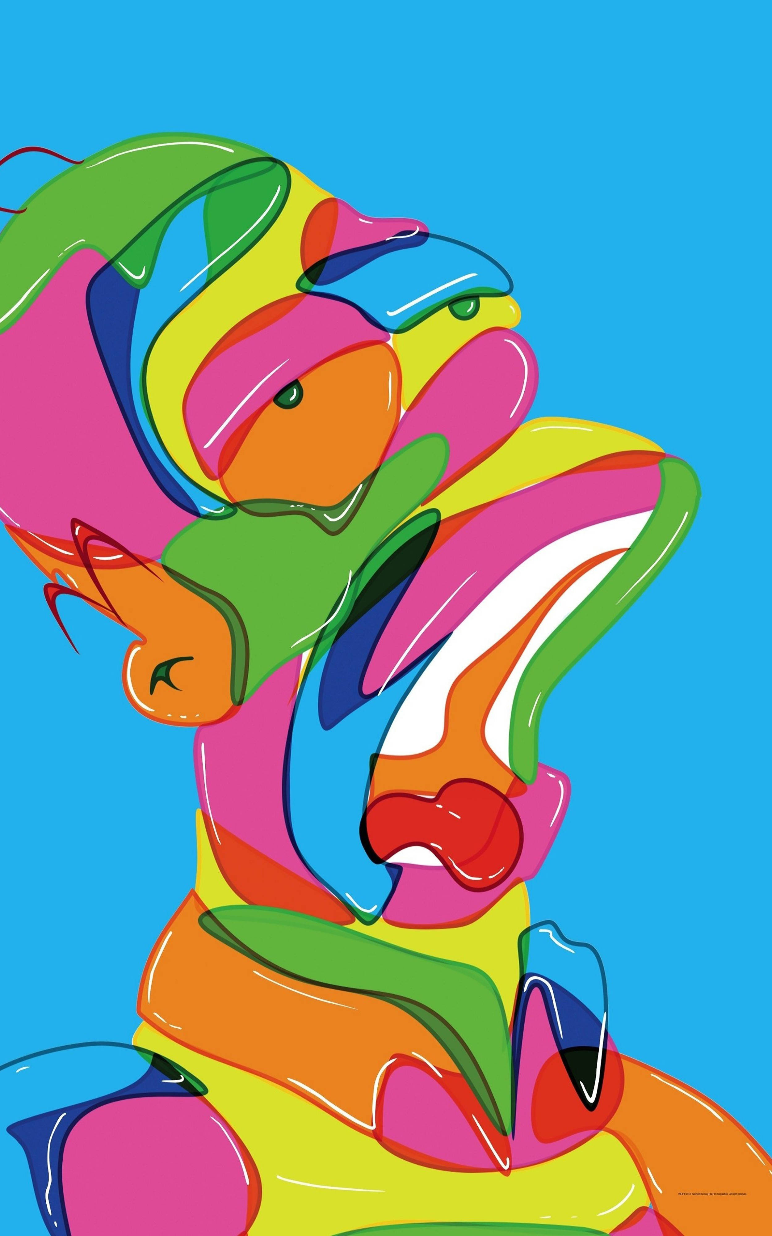 Mobiili Simpsons Värikäs Taide Taustakuvat