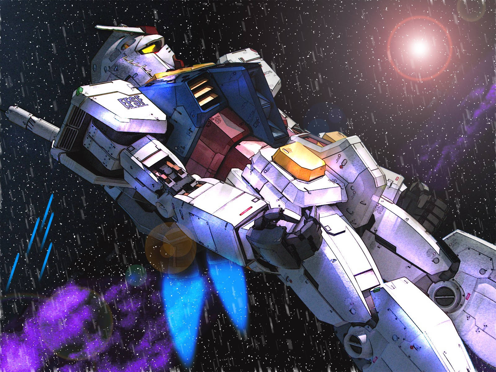 Mobile Suit Gundam rankovassa sateessa Taustakuvat