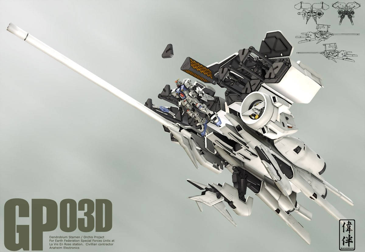 Mobile Suit Gundam Valkoinen GP03D Taustakuvat