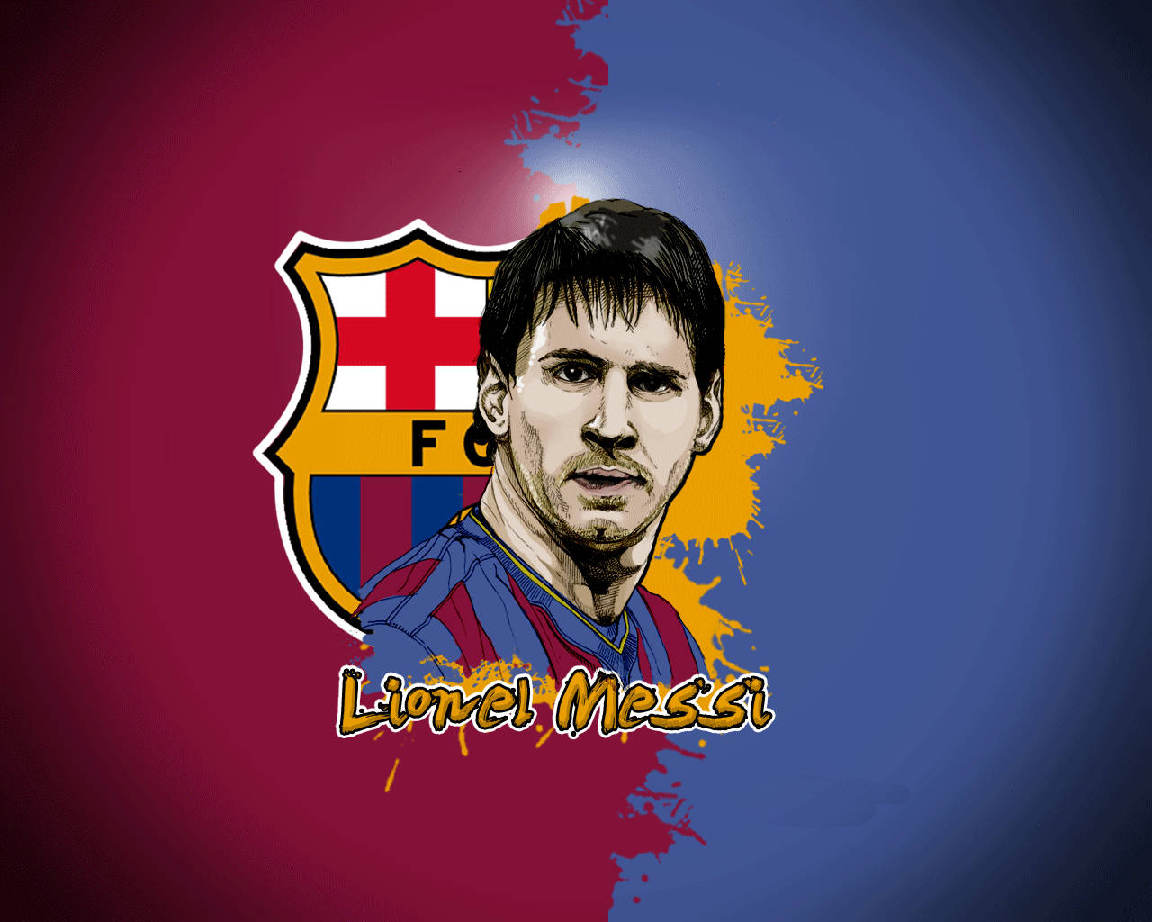 Moderni taideteos kuvaa FC Barcelonan Lionel Messiä Taustakuvat