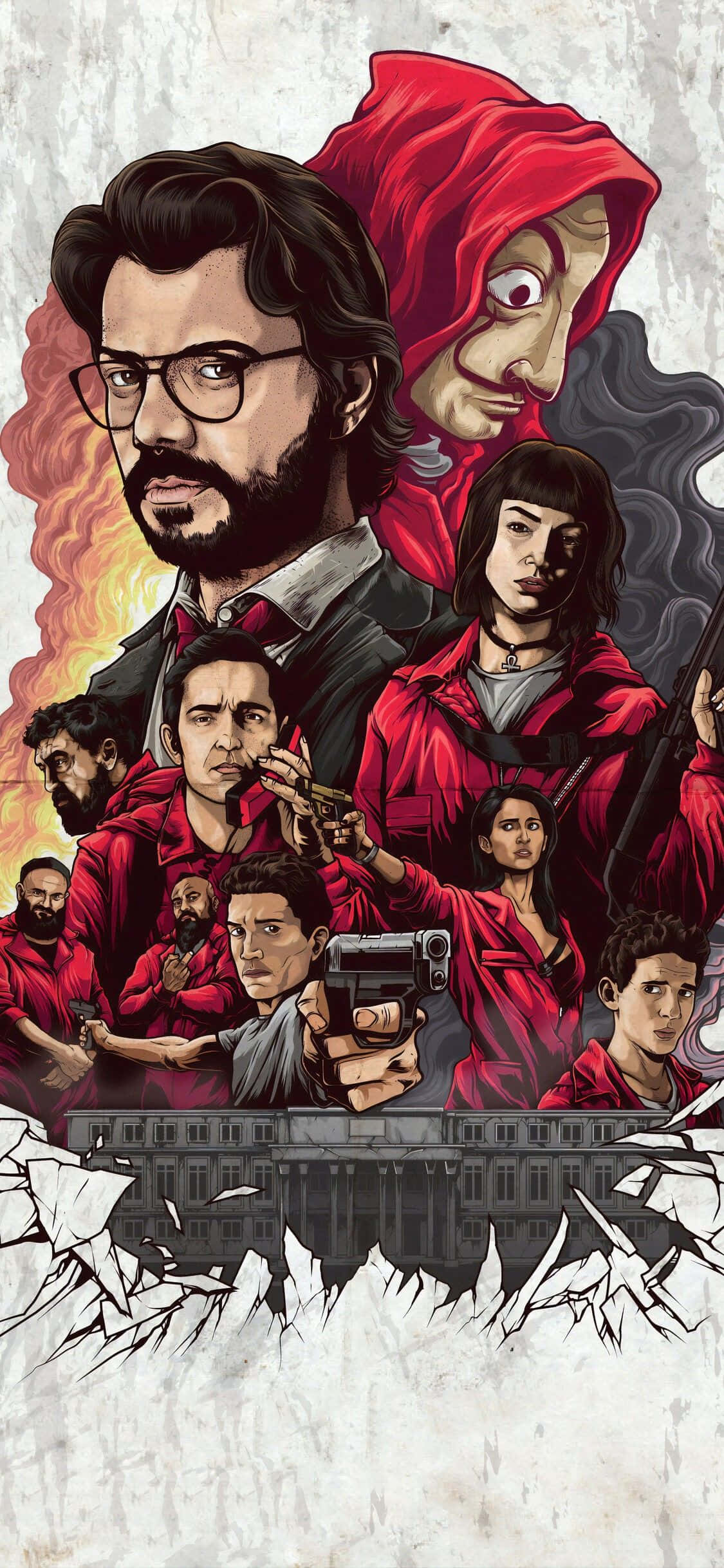 Money Heist -näyttelijöiden juliste Taustakuvat