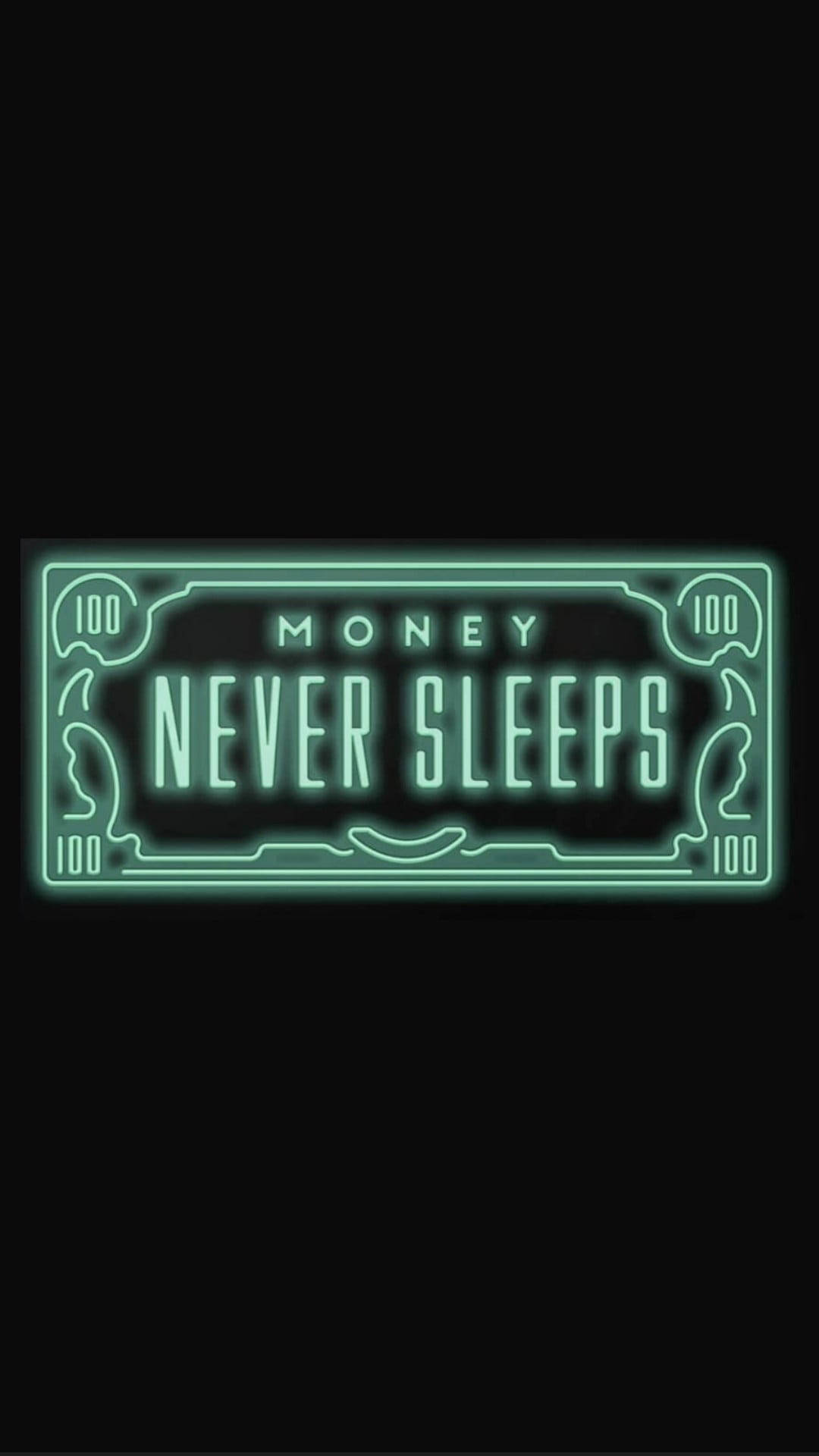 Money Never Sleeps Neon Green -esteettinen Taustakuvat