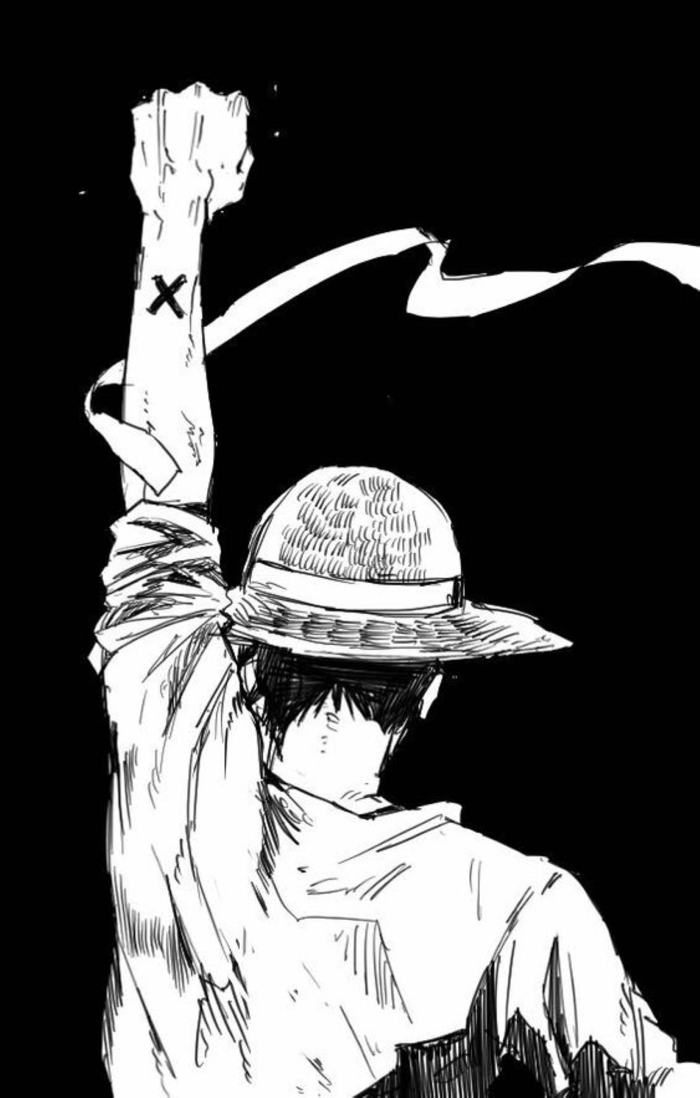 Monkey D Luffy selkä luonnos taide Taustakuvat