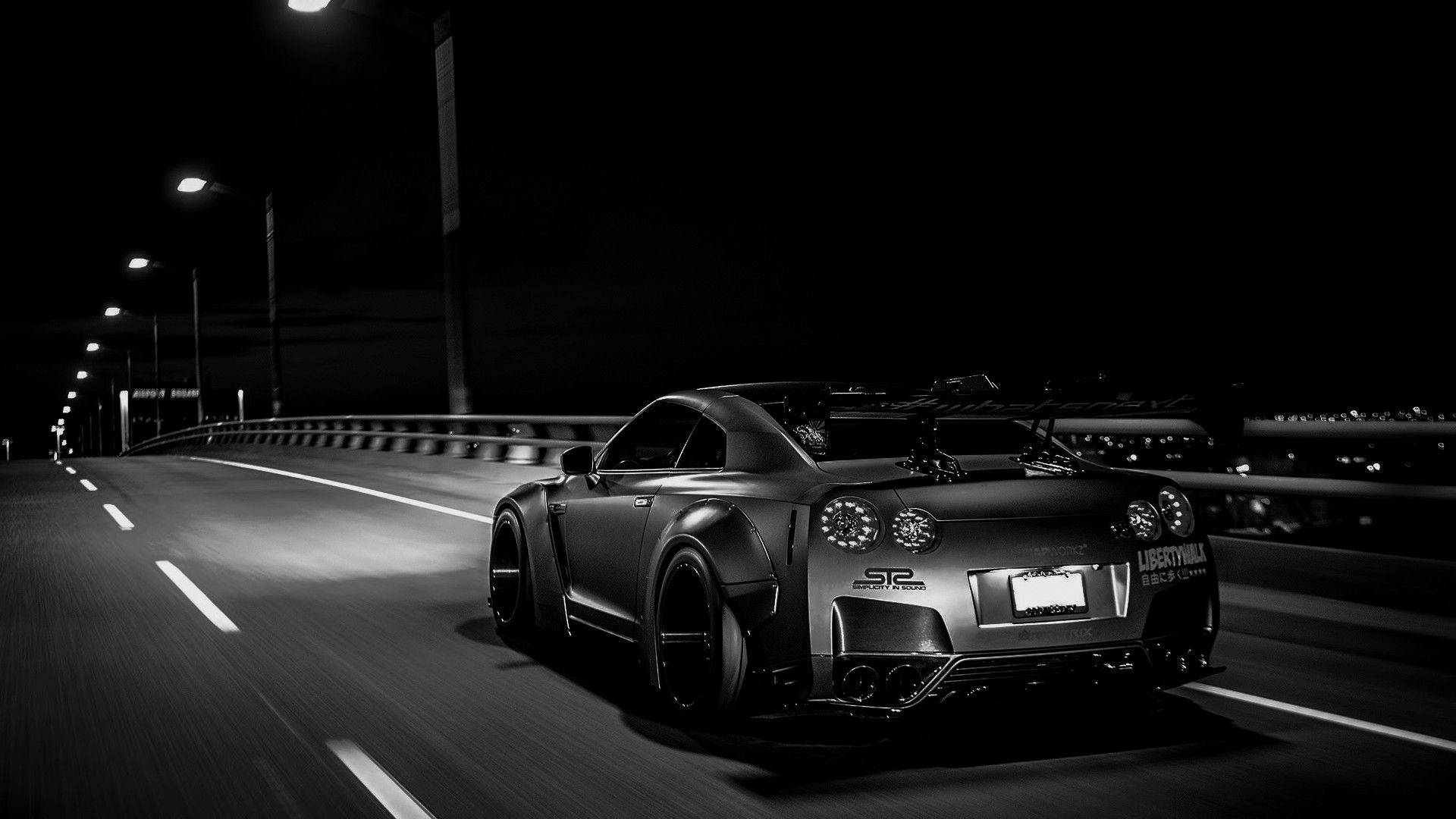 Monokromi Nissan GTR -auto Taustakuvat