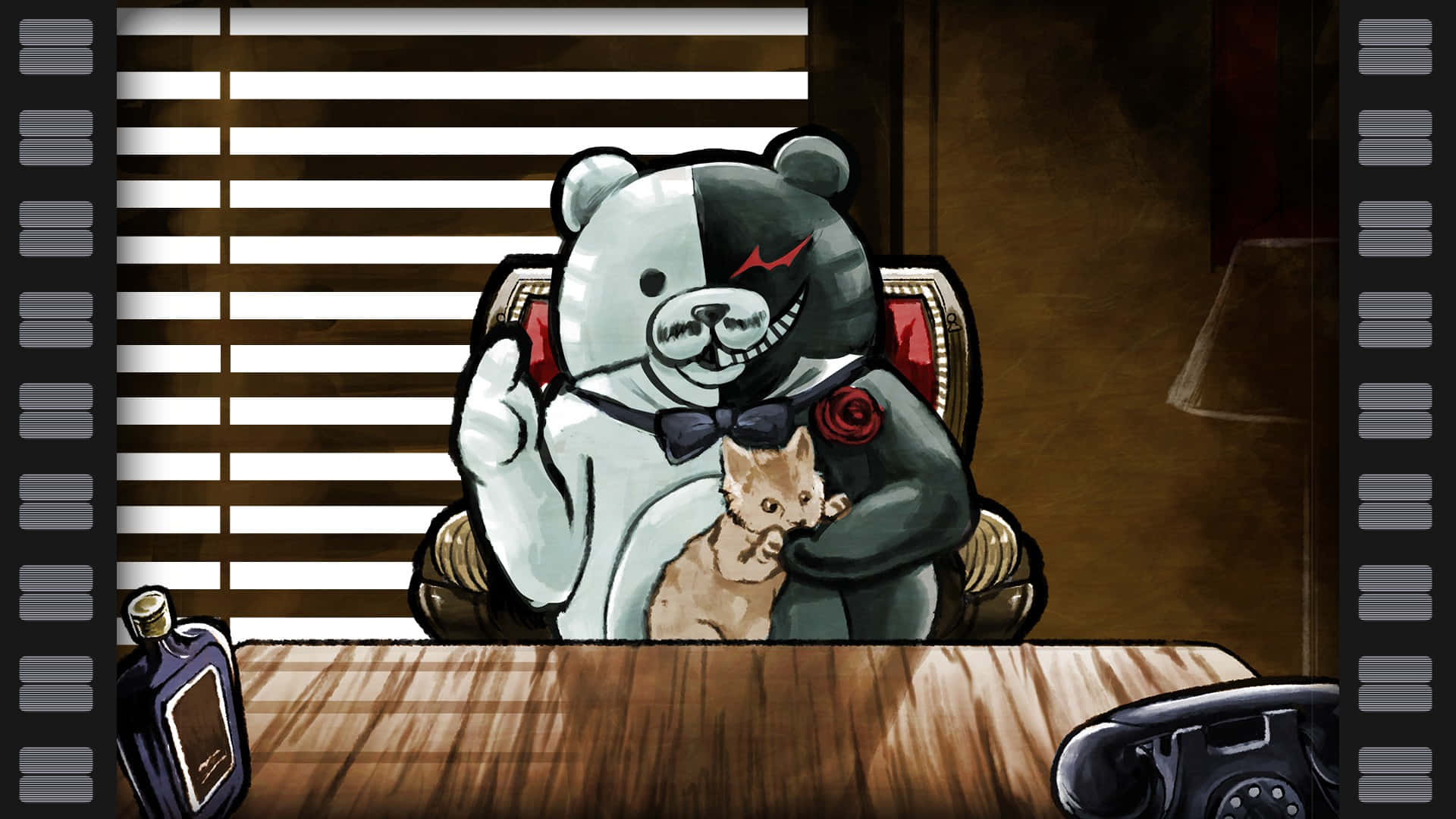 Monokuma ja lemmikkikissa Taustakuvat