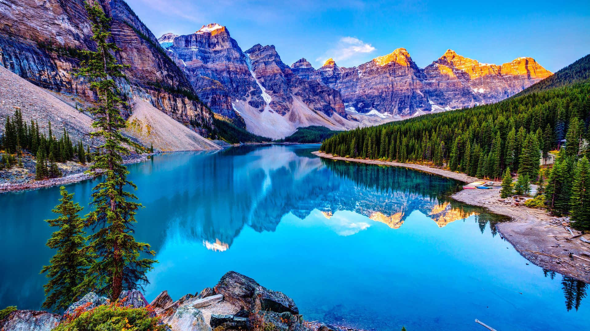 Moraine Lake Kanadassa HD-taustakuva Taustakuvat