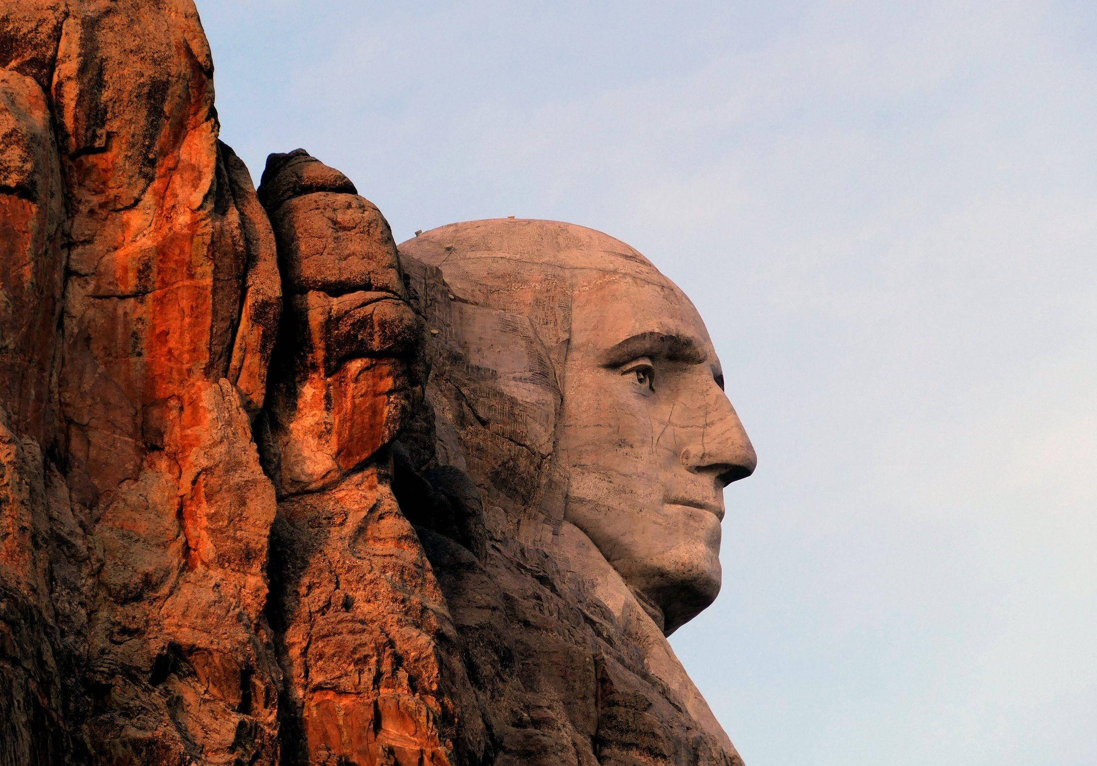 Mount Rushmore Abraham Lincoln kultaisena tuntina Taustakuvat