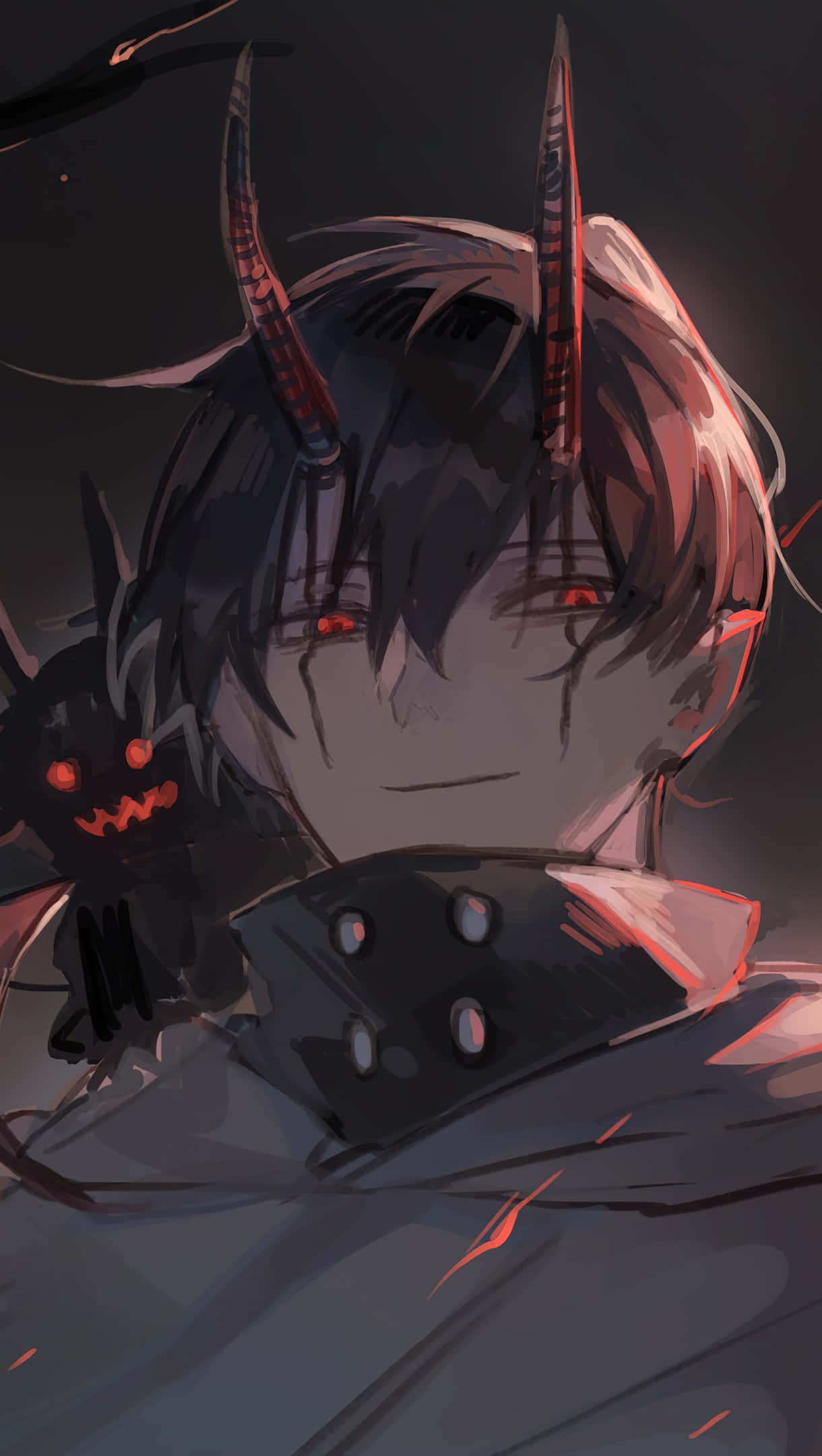 Musta anime-profiilikuva demonipojasta Taustakuvat