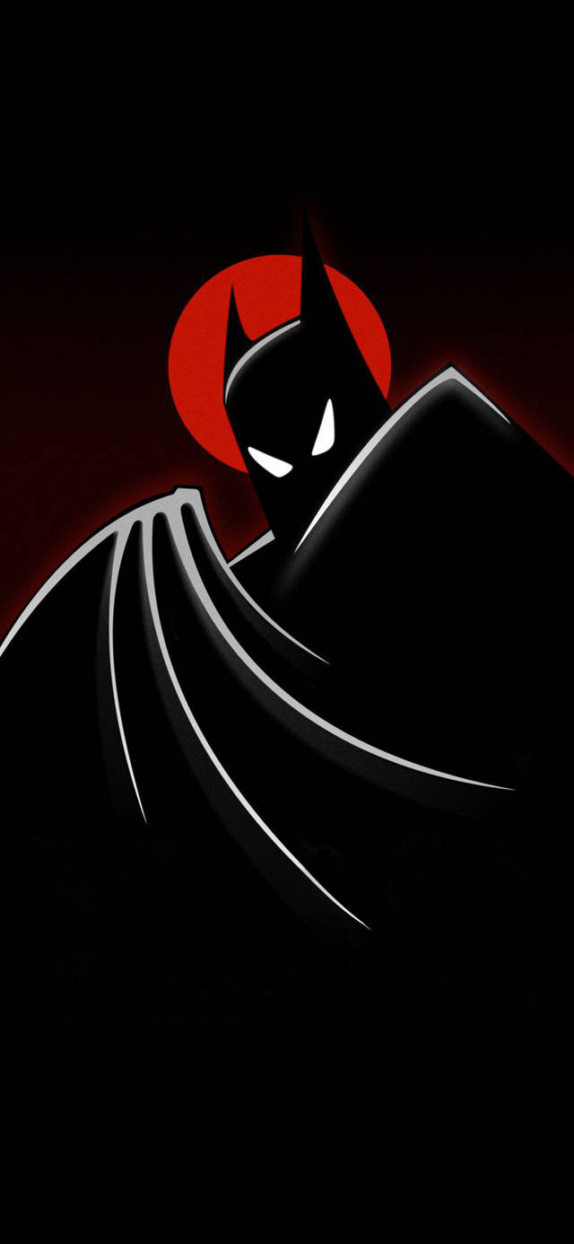 Musta Batman-taide punainen kuu animoitu mobiili Taustakuvat