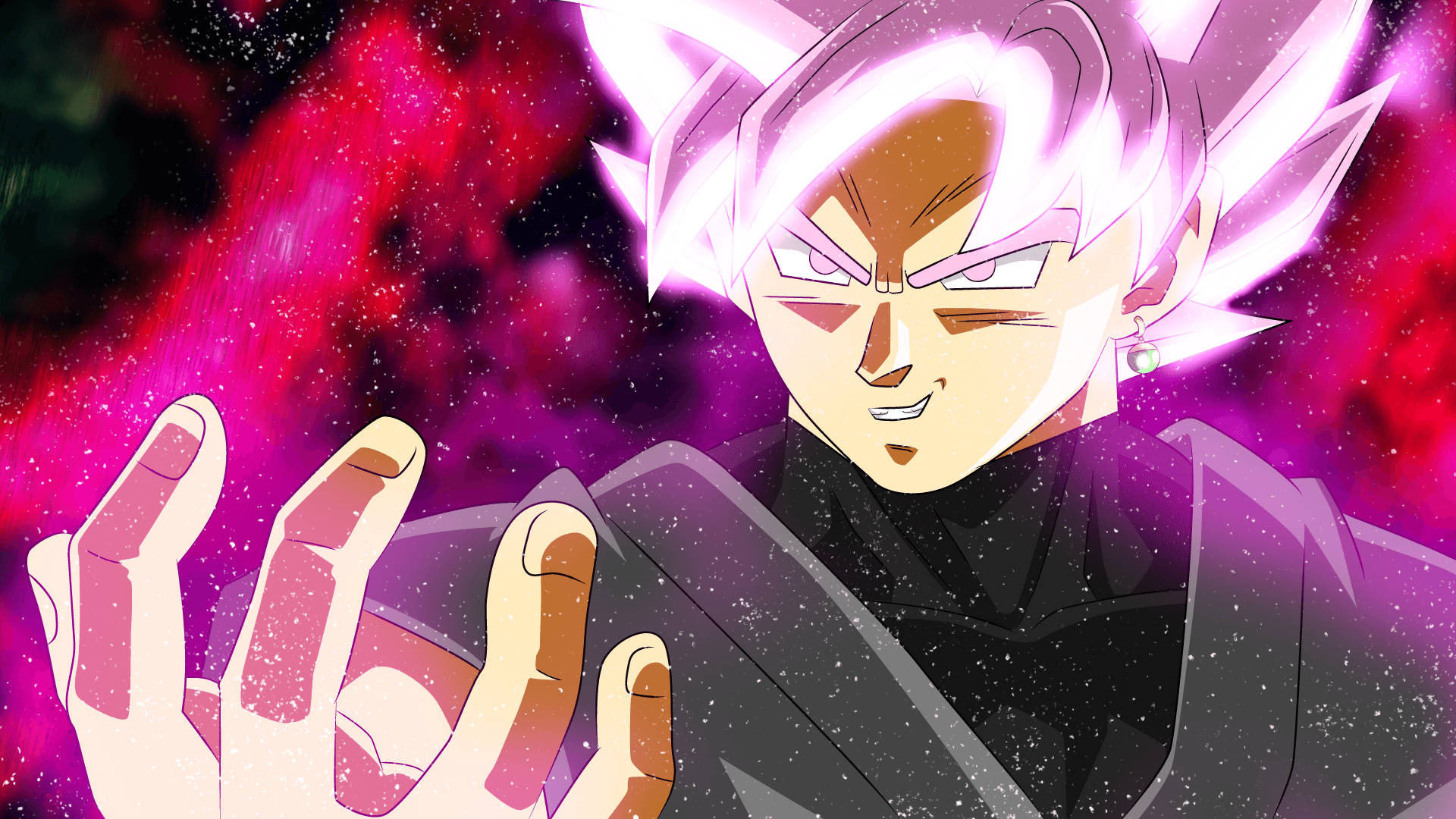 Musta Goku kirkkaanpunaisilla hiuksilla Taustakuvat