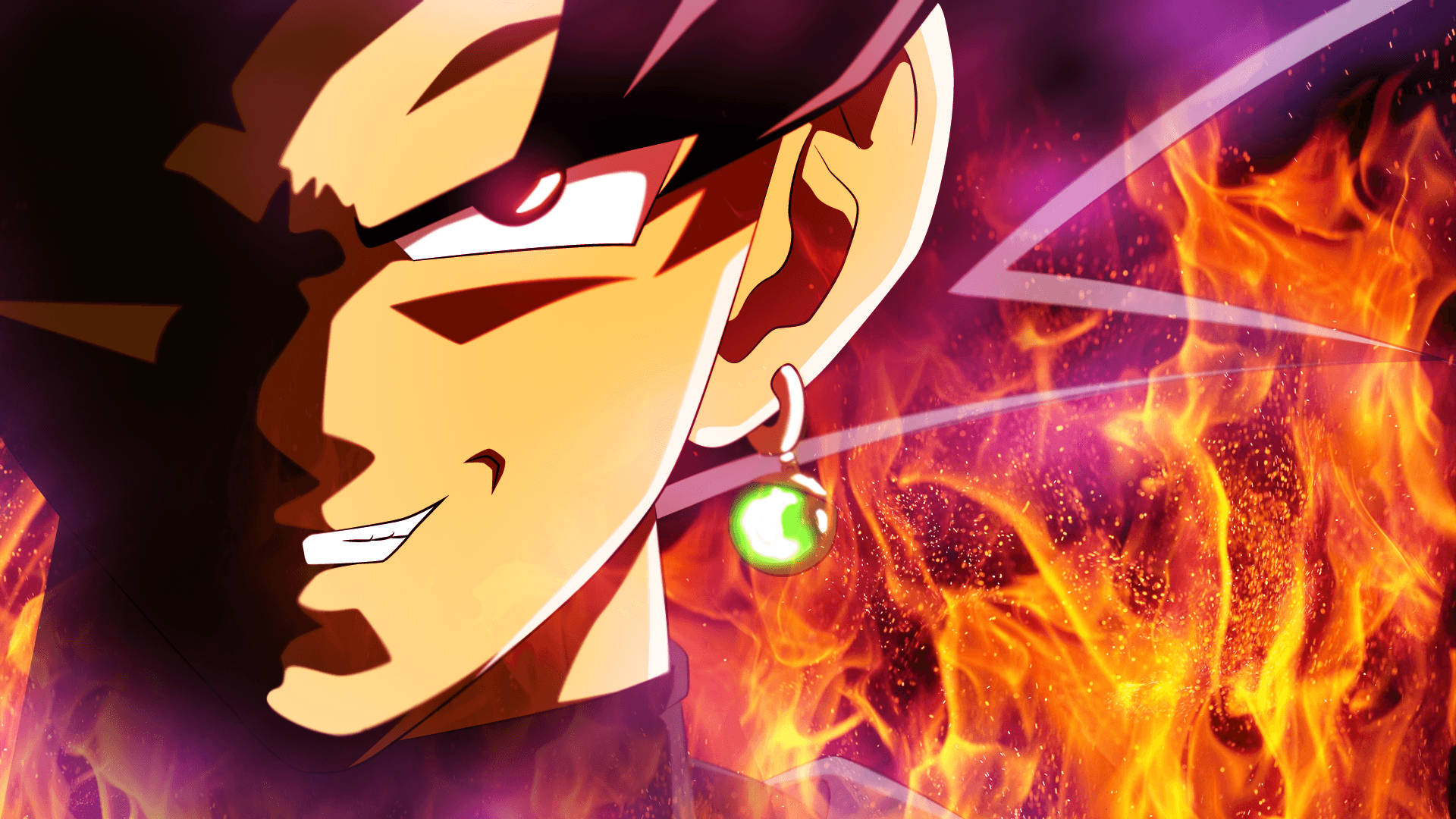 Musta Goku liekeissä Taustakuvat