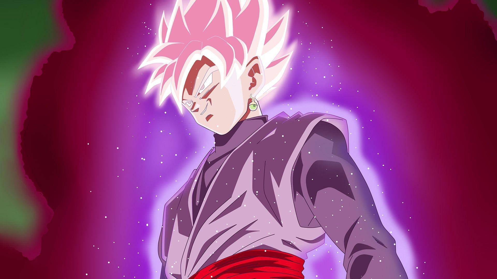 Musta Goku pinkillä glitterkehäauralla Taustakuvat