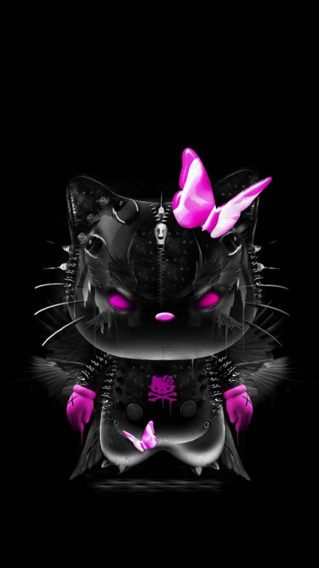 Musta Hello Kitty pimeässä asussa Taustakuvat