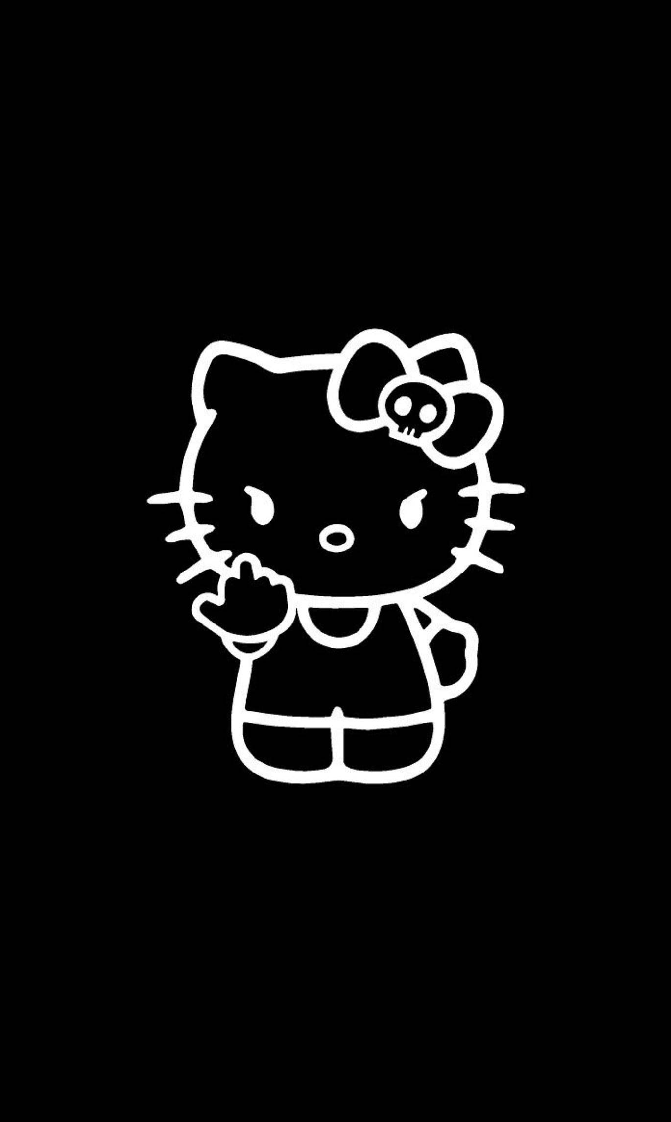 Musta Hello Kitty -törkeysele Taustakuvat