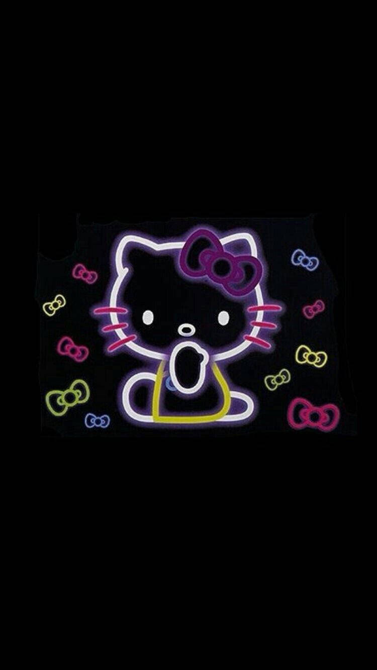 Musta Hello Kitty -neon nauhoilla Taustakuvat