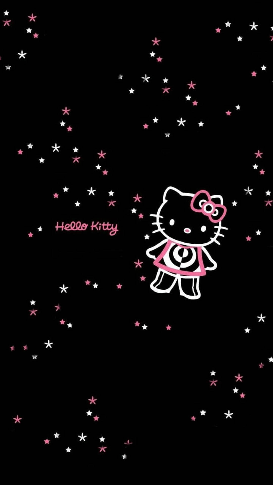 Musta Hello Kitty Tähtien Kanssa Taustakuvat