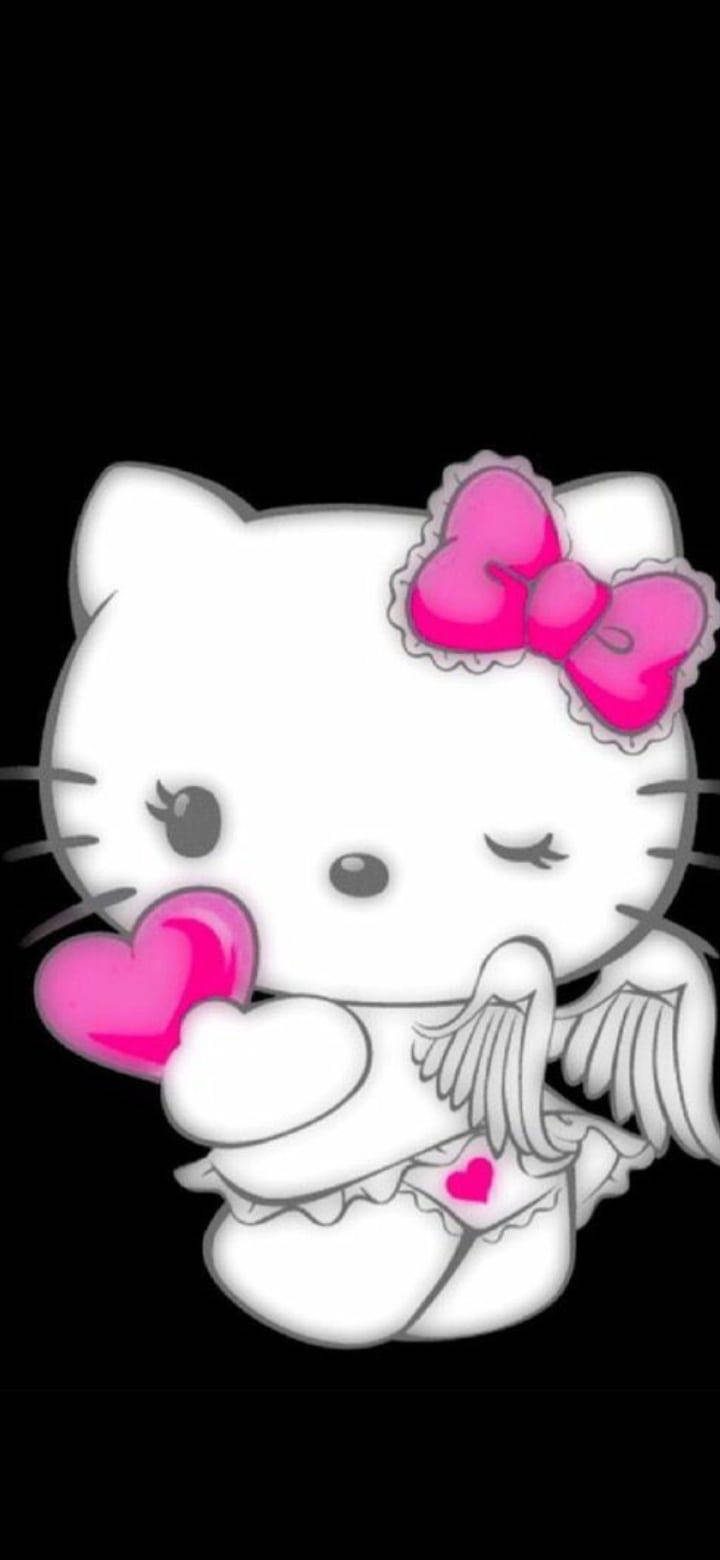 Musta Hello Kitty enkeliasussa Taustakuvat