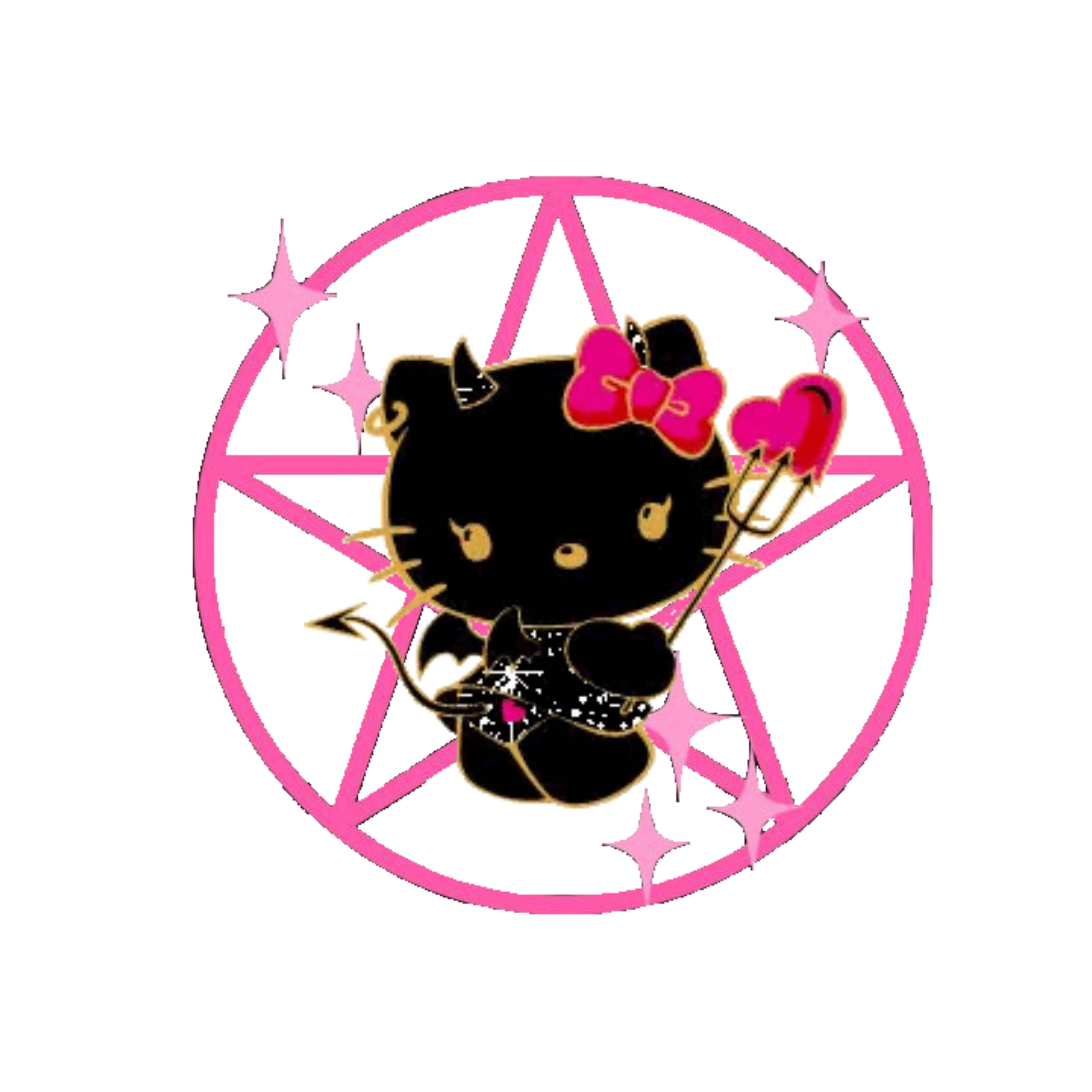 Musta Hello Kitty Halloween Tähtisymboli Taustakuvat