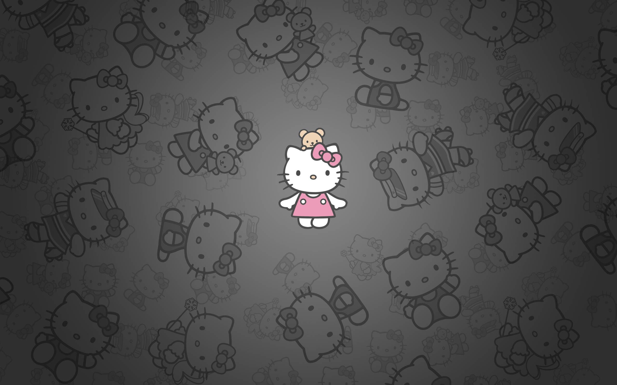 Musta Hello Kitty Pikku Chum -ystävän kanssa Taustakuvat