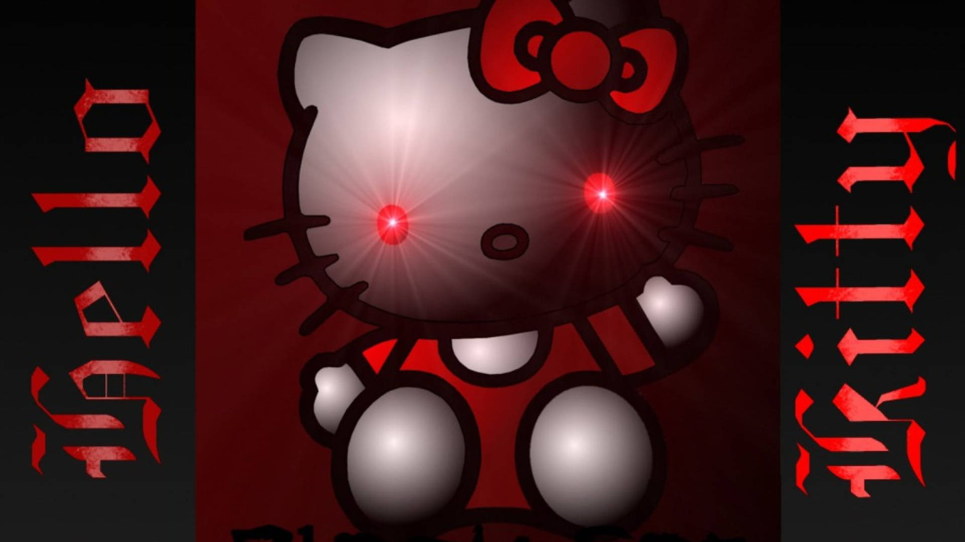 Musta Hello Kitty punaisilla silmillä Taustakuvat