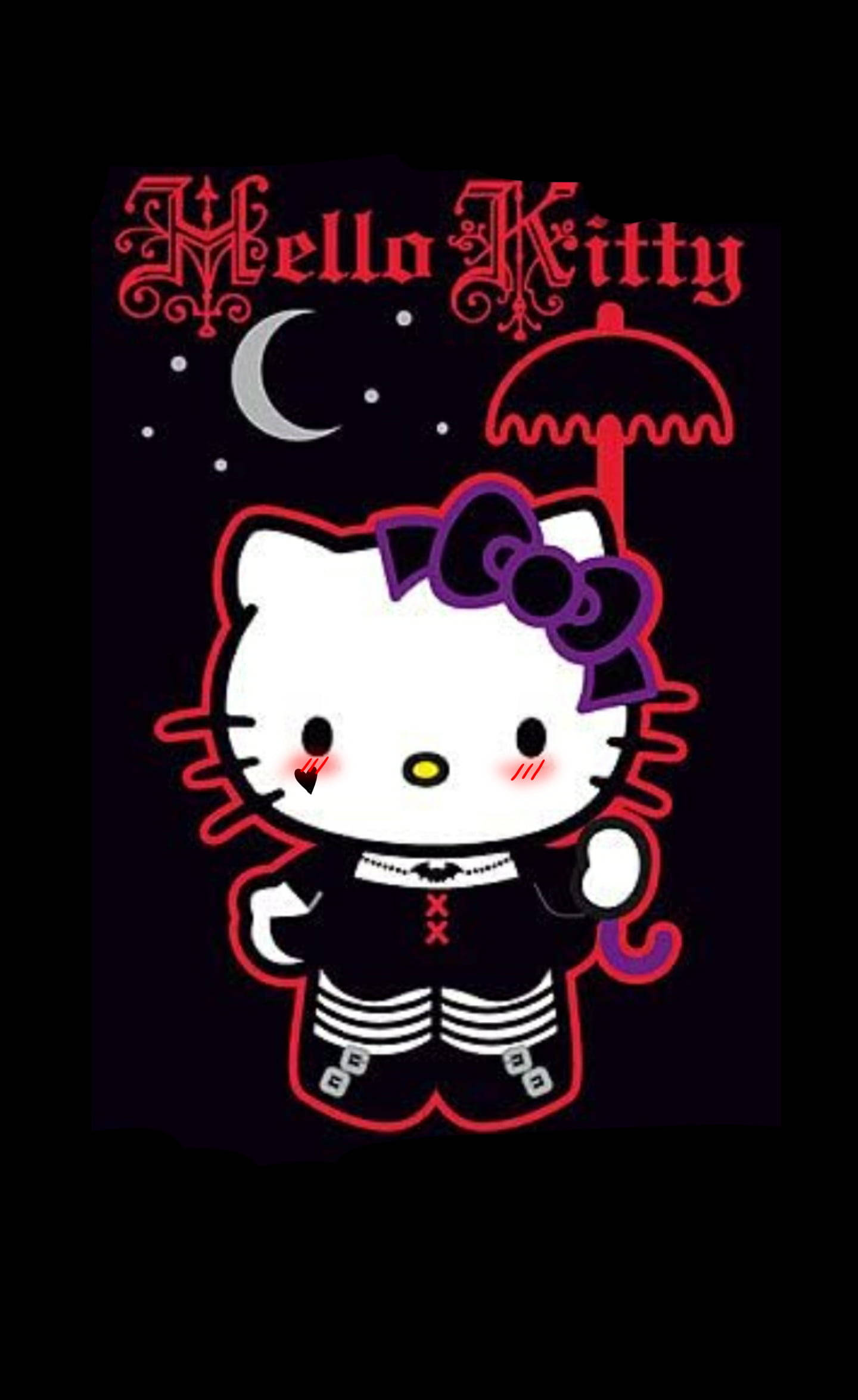 Musta Hello Kitty Scene-asussa Taustakuvat