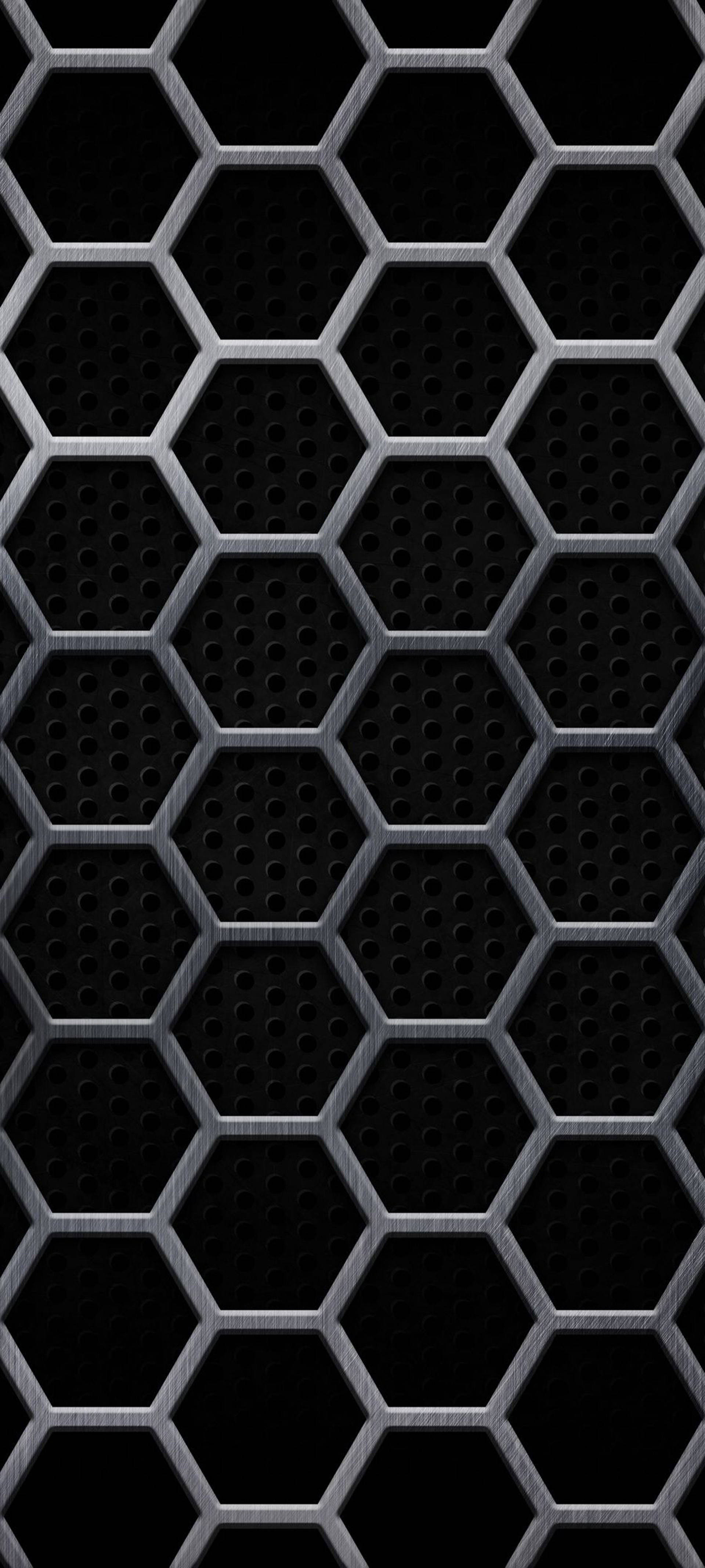 Musta iPhone kuusikulmainen mesh Taustakuvat