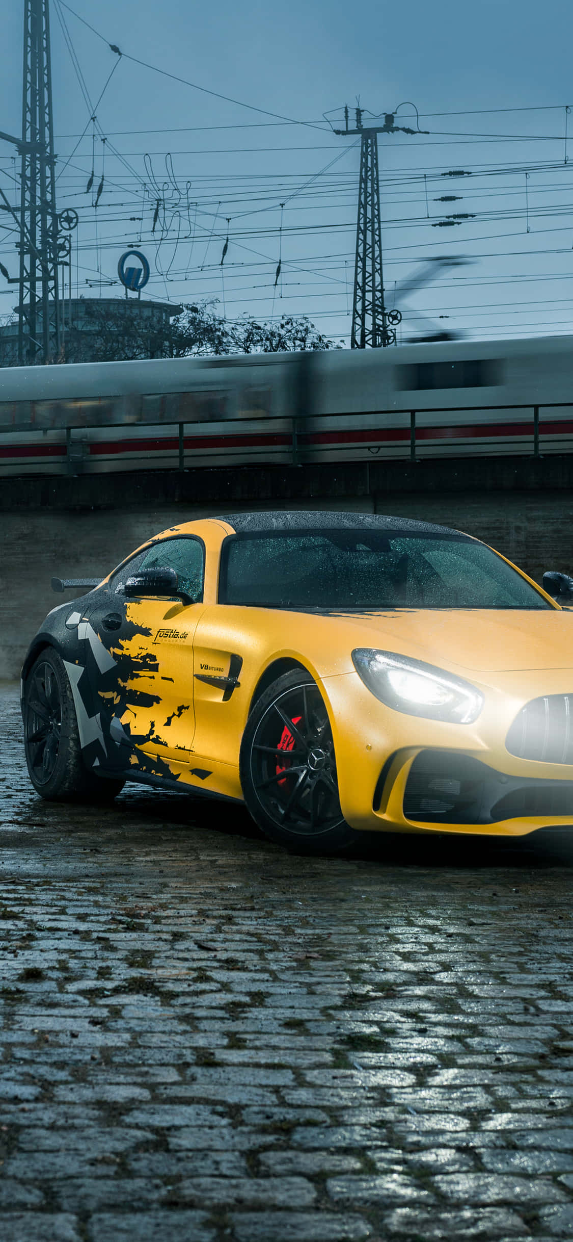 Musta Ja Keltainen iPhone Xs Mercedes Amg Tausta Taustakuvat
