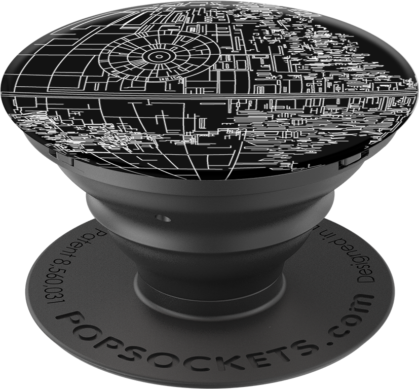 Musta Pop Socket graafisella kuviolla Taustakuvat