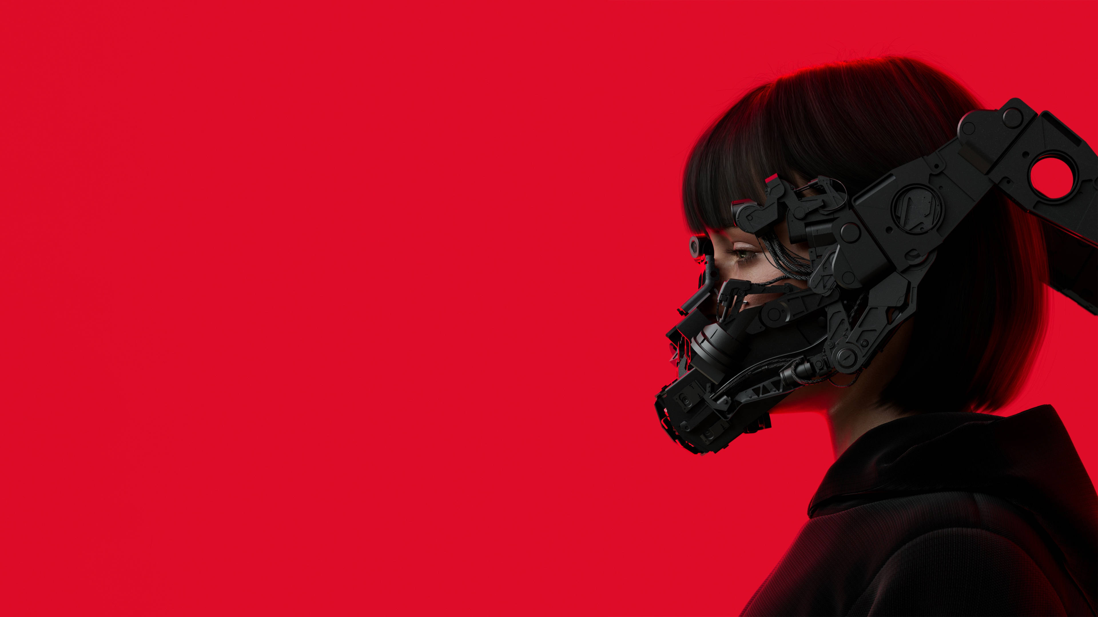 Musta Punainen 4K Cyberpunk Taustakuvat