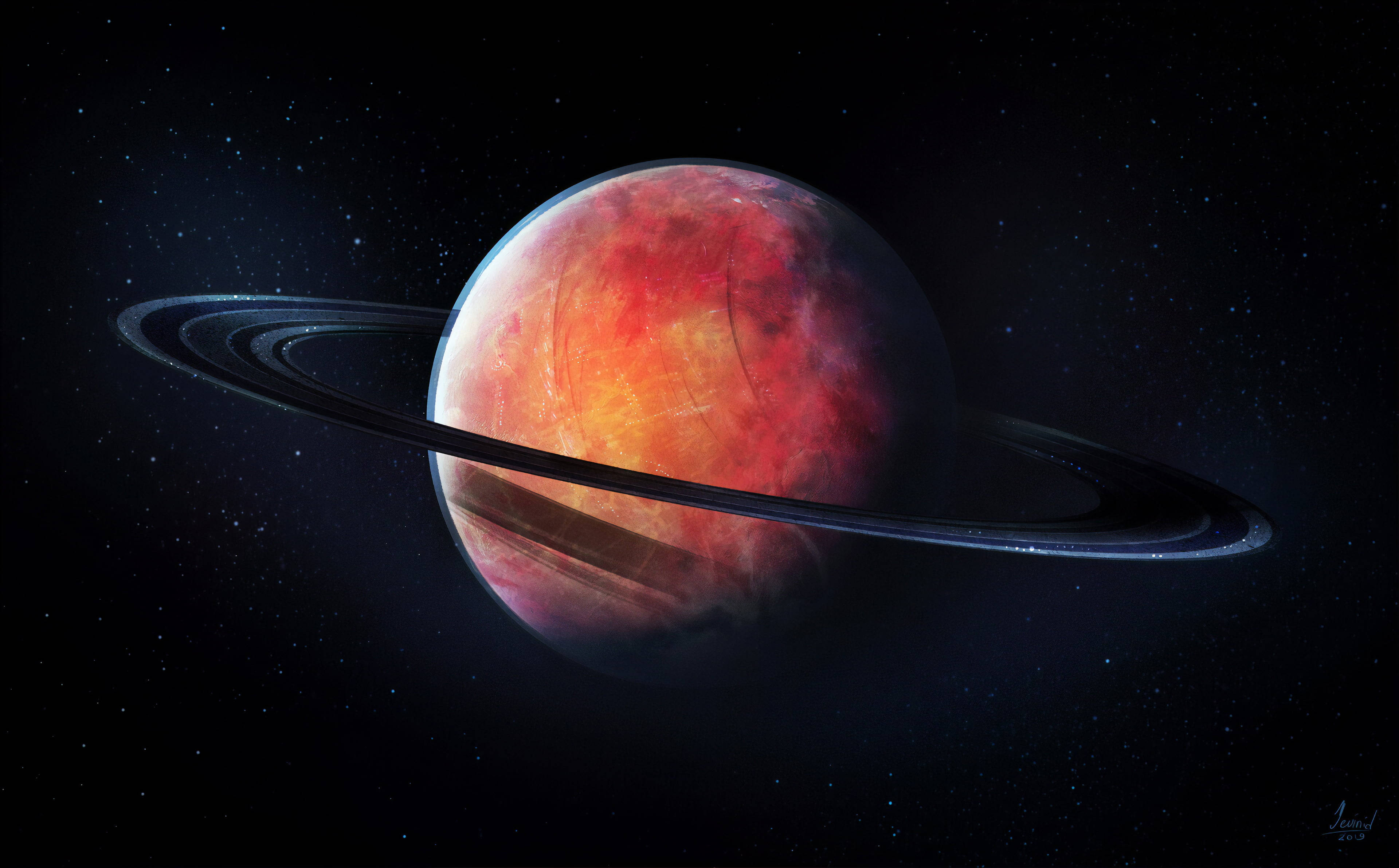 Musta rengas Saturnus 4K Taustakuvat