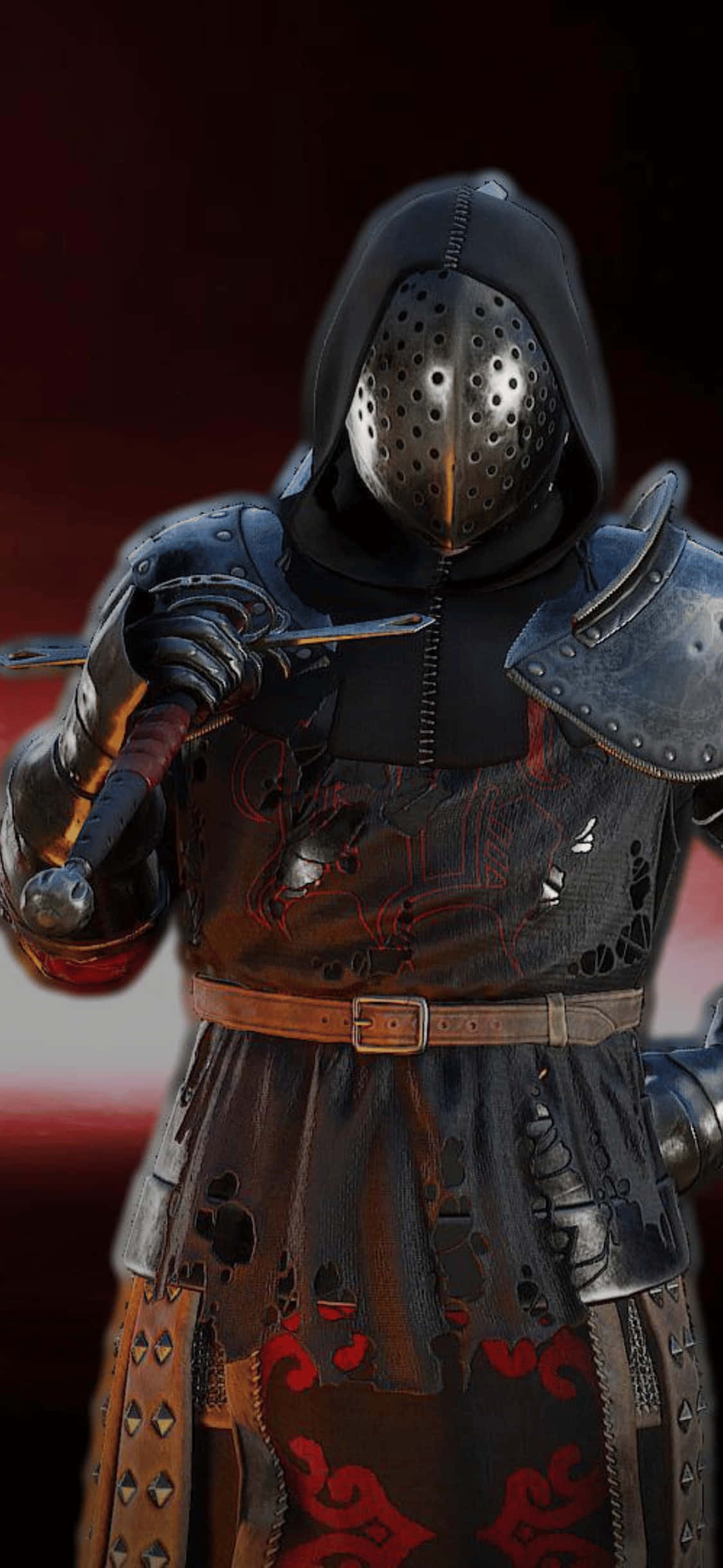 Musta soturi Mordhau-tausta iPhone Xs:lle Taustakuvat