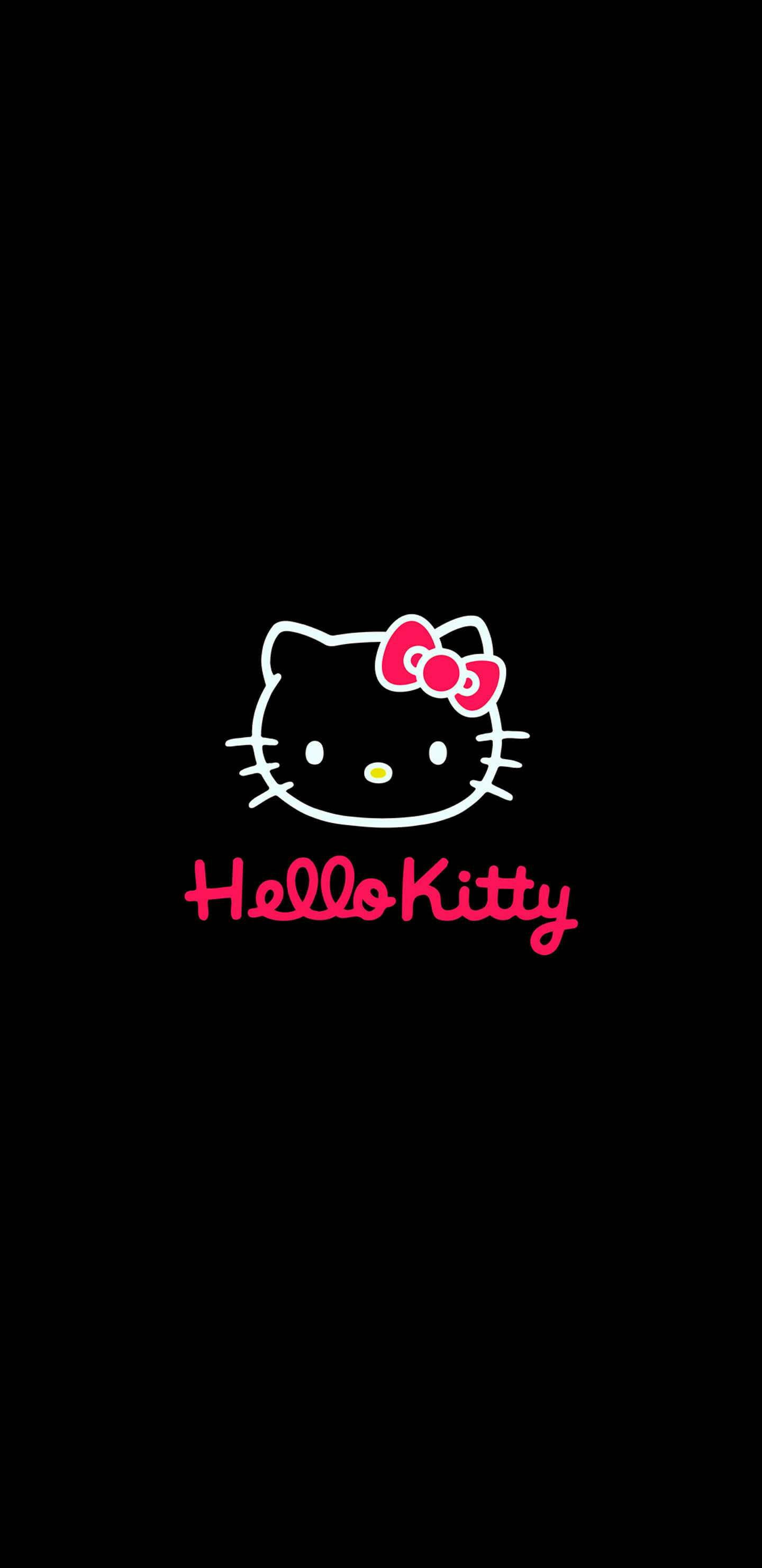 Mustan Hello Kittyn kasvojen ääriviivat Taustakuvat