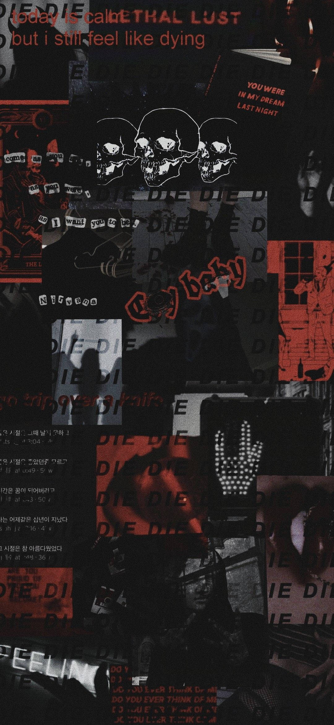 Mustan ja punaisen kollaasin grunge-profiilikuva Taustakuvat
