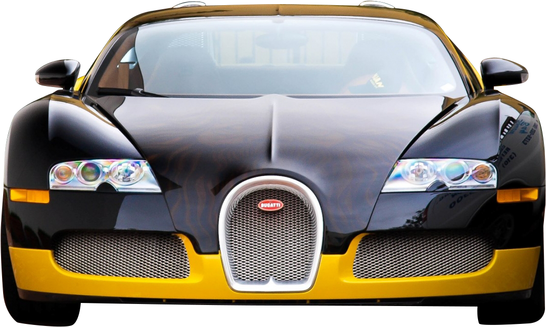 Mustankeltainen Bugatti Veyron edestä Taustakuvat