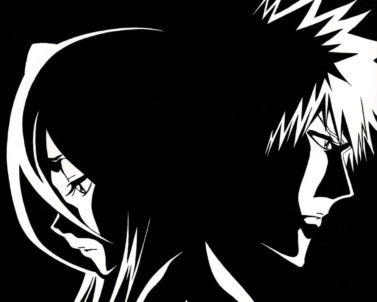 Mustavalkoinen animekohtaus Taustakuvat