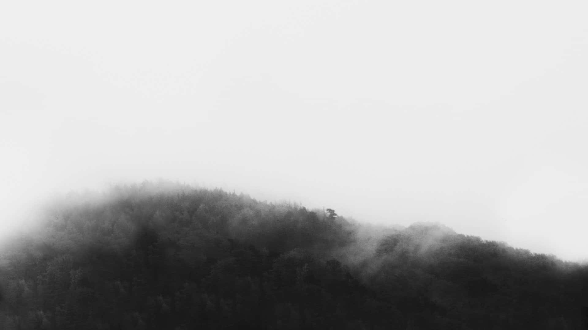 mustavalkoinen valokuva sumun peittämästä vuoresta Taustakuvat