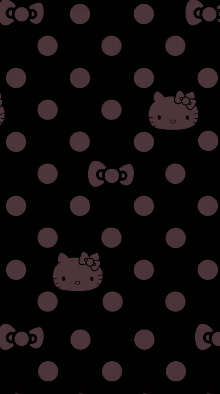 Mustia ja violetteja pisteitä Hello Kitty Taustakuvat