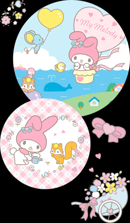 My Melody -seikkailuillustraatio Taustakuvat