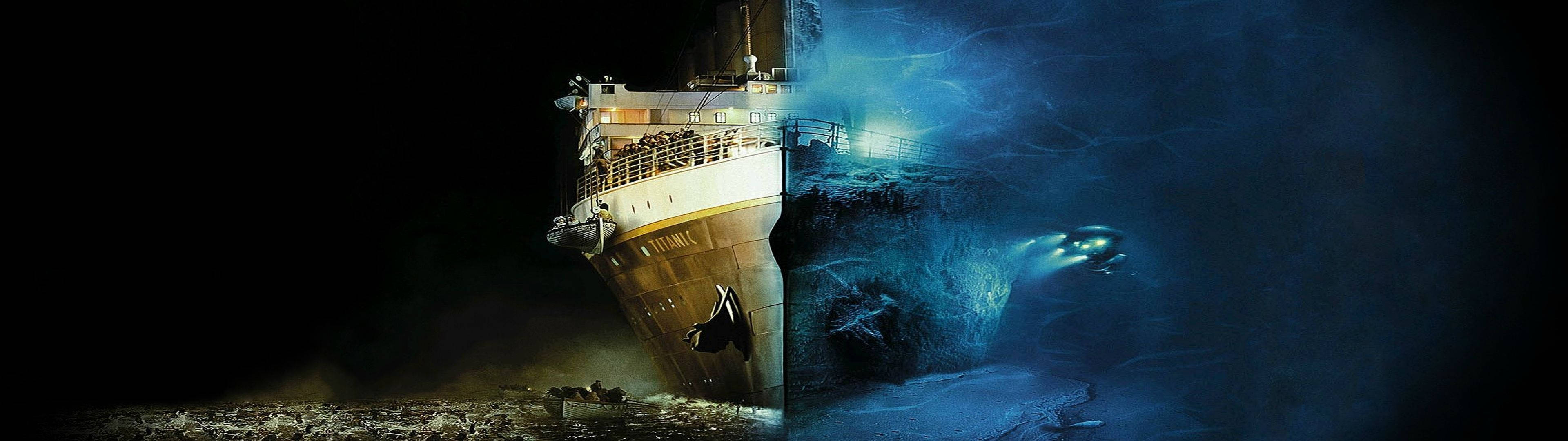 Näkymä Titanicin ylä- ja alapuolelta Taustakuvat