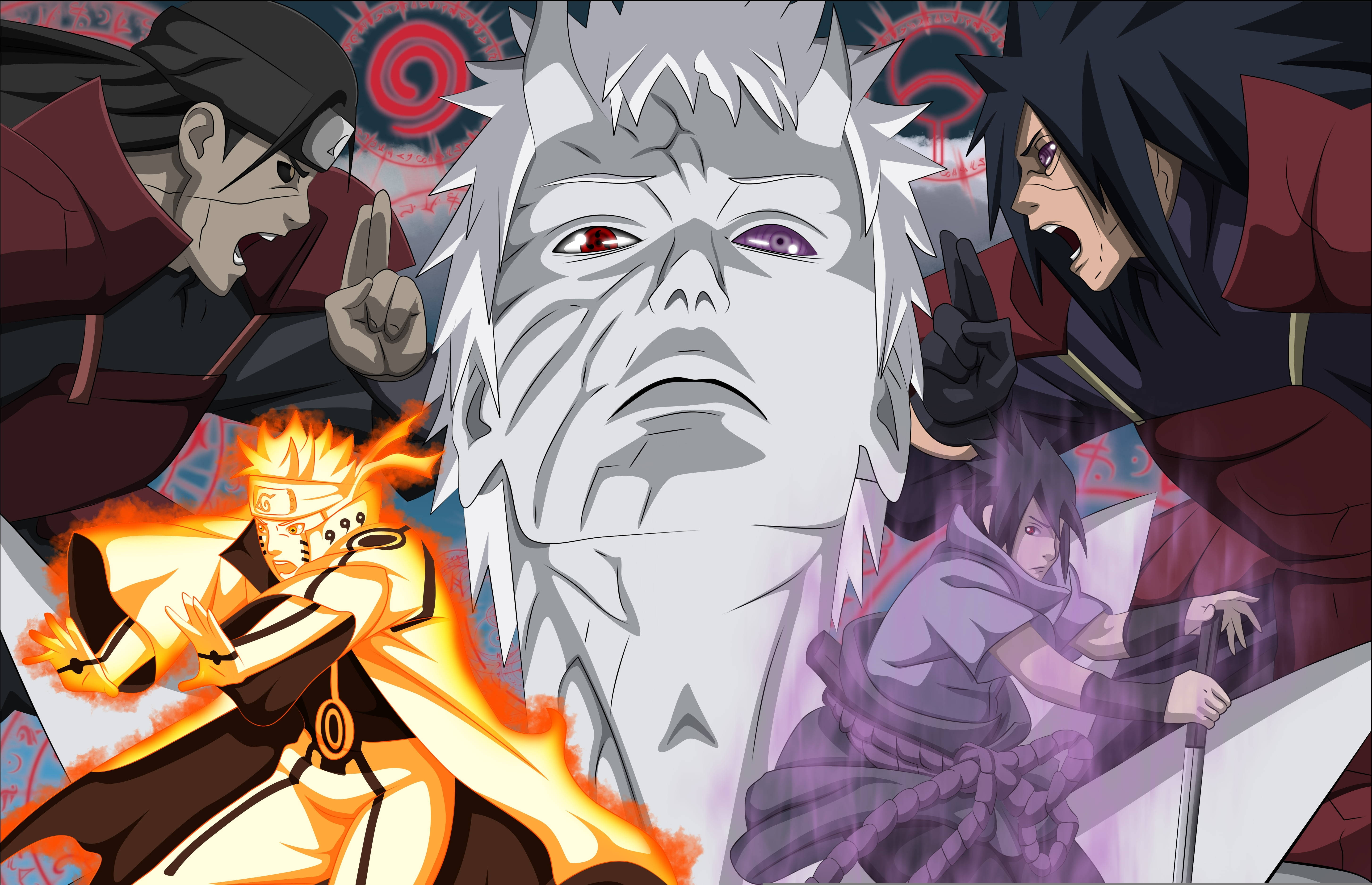 Naruto 4K Obito ja Uchiha Taustakuvat