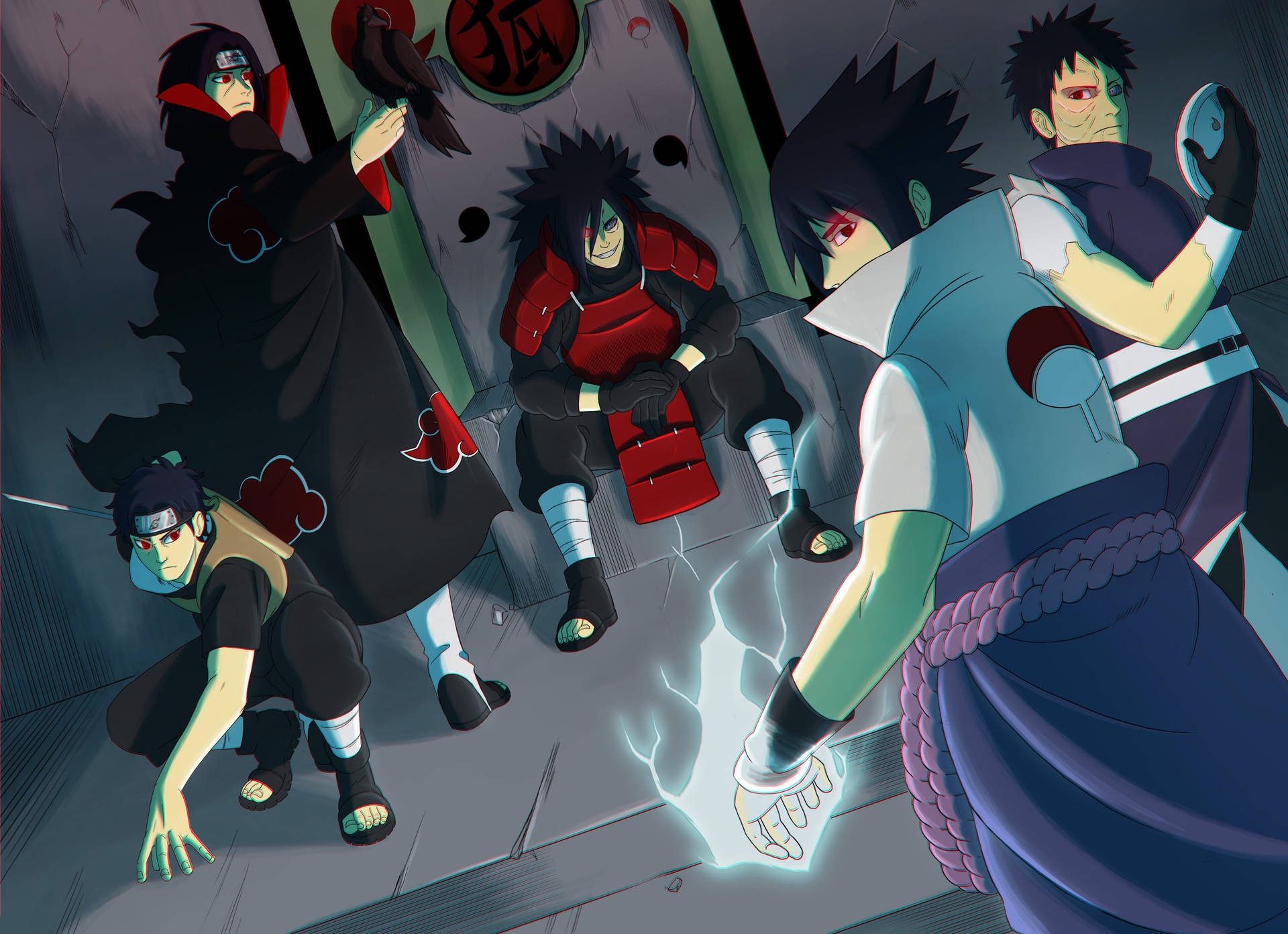 Naruto 4K Uchiha-klaani Sharingan -taustakuva