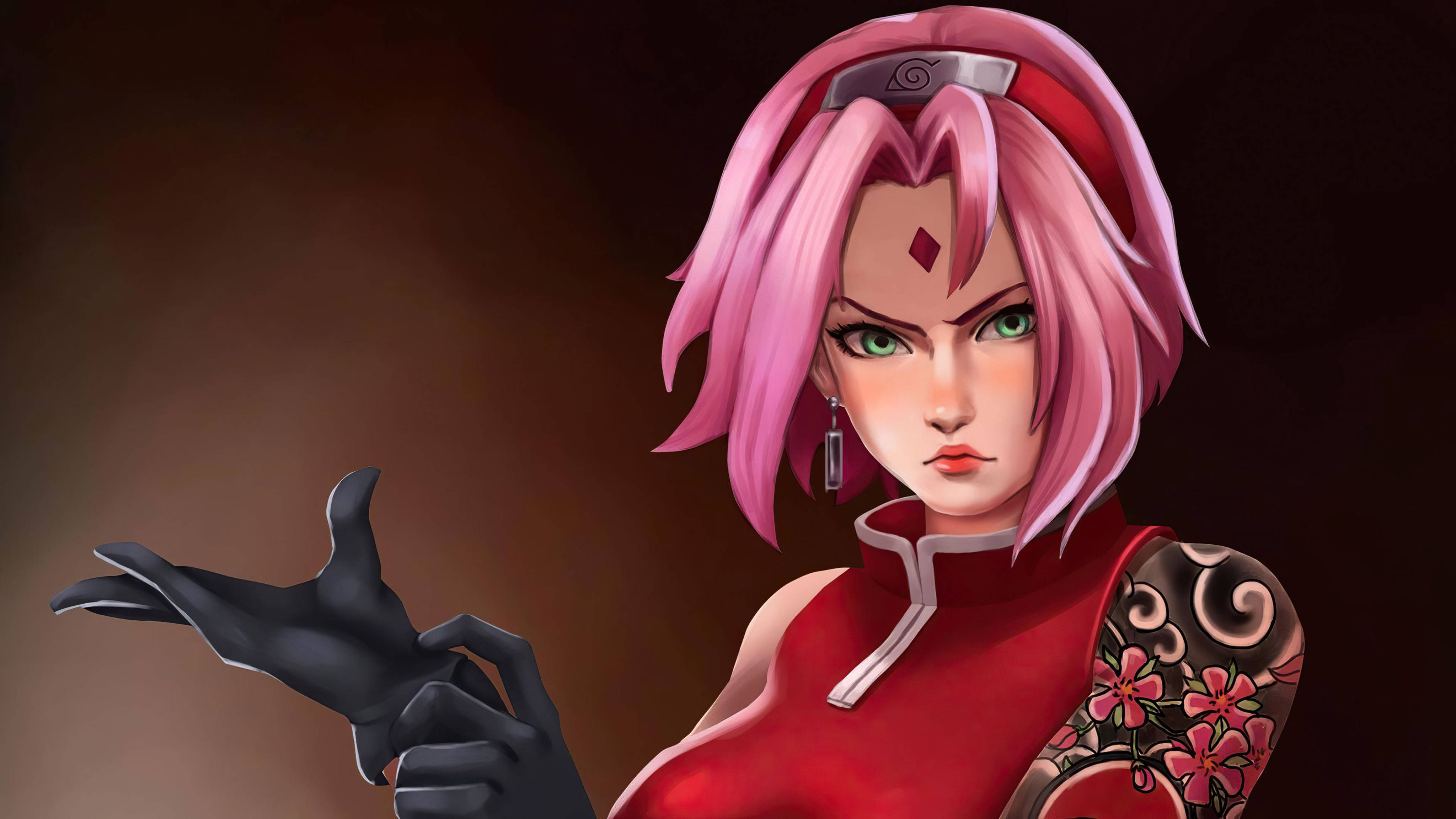 Naruto 4K Viehättävä Sakura Taustakuvat