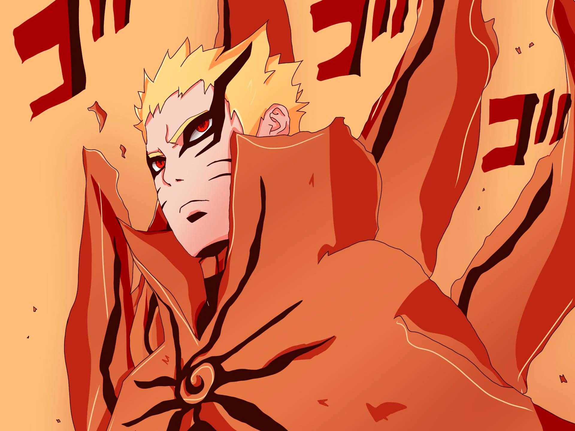 Naruto Baryon-tila punainen viitta Taustakuvat