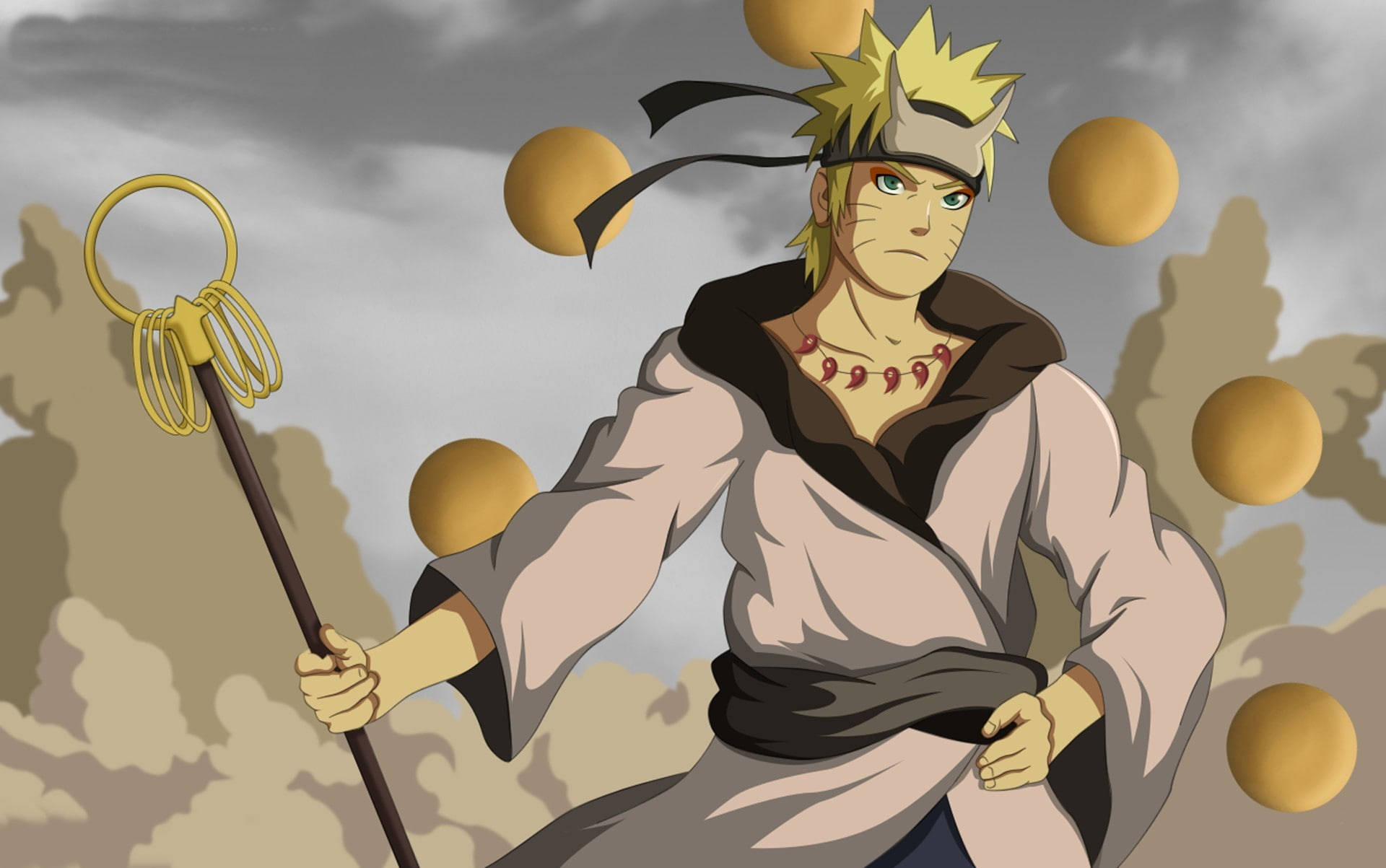 Naruto elävänä pitämässä Shakujoa Taustakuvat