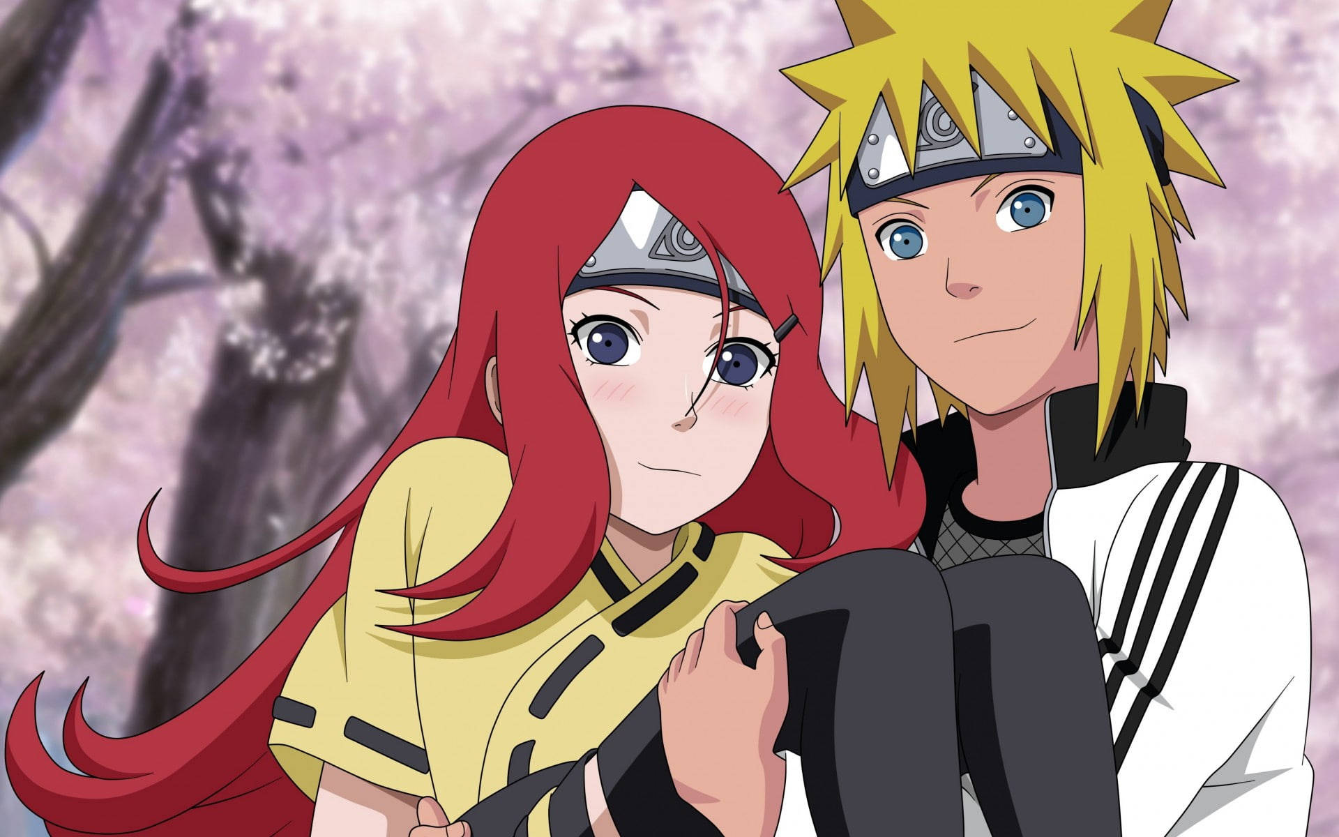 Naruto-hahmot Kushina ja Minato Taustakuvat