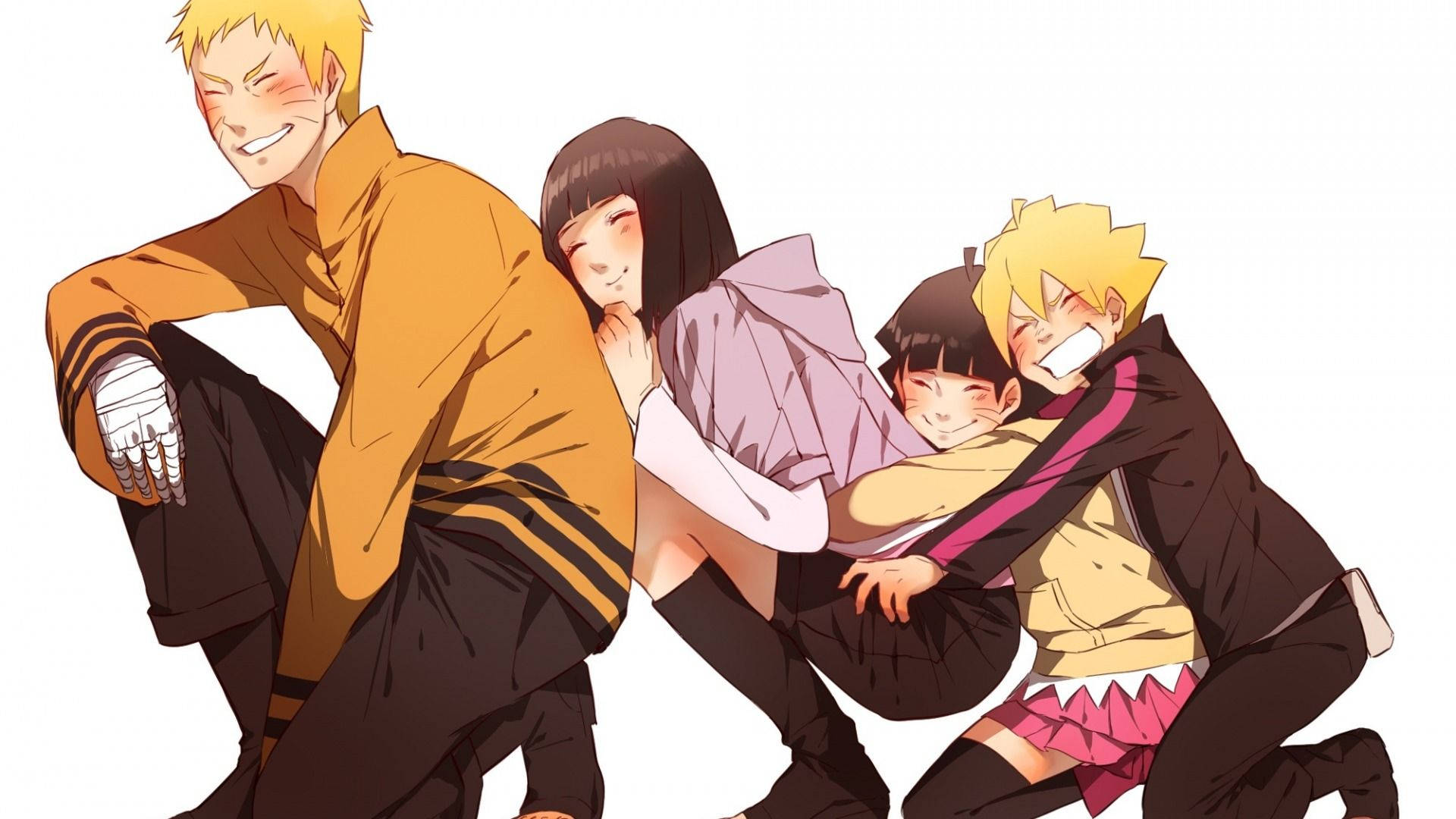 Naruto ja Hinata lastensa kanssa Taustakuvat