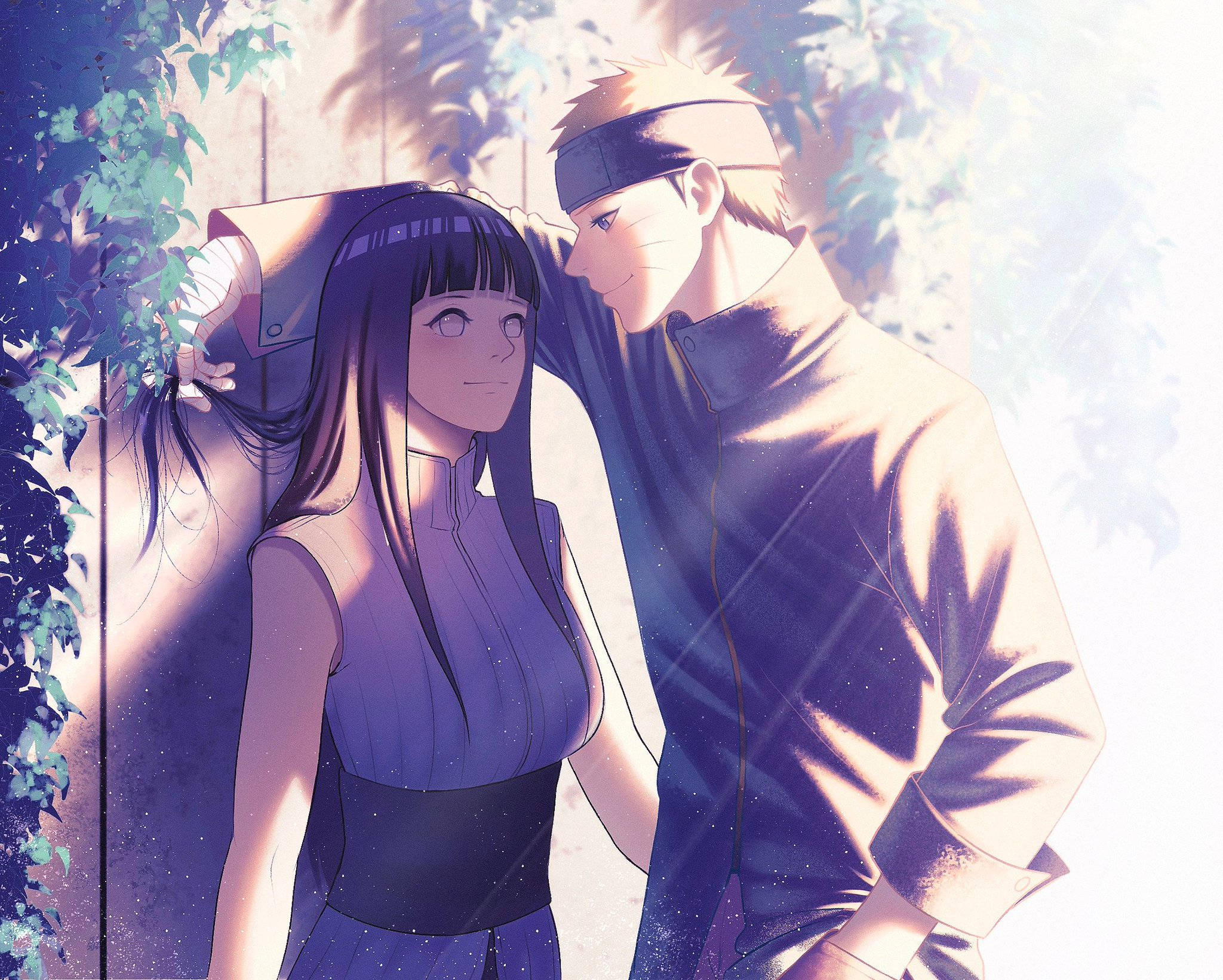 Naruto ja Hinata nojautumassa Taustakuvat